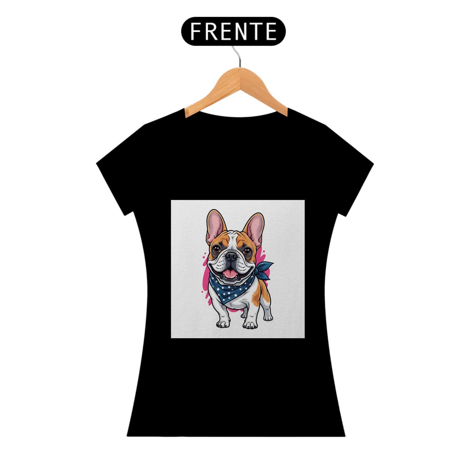  Camiseta com imagem de buldogue francês