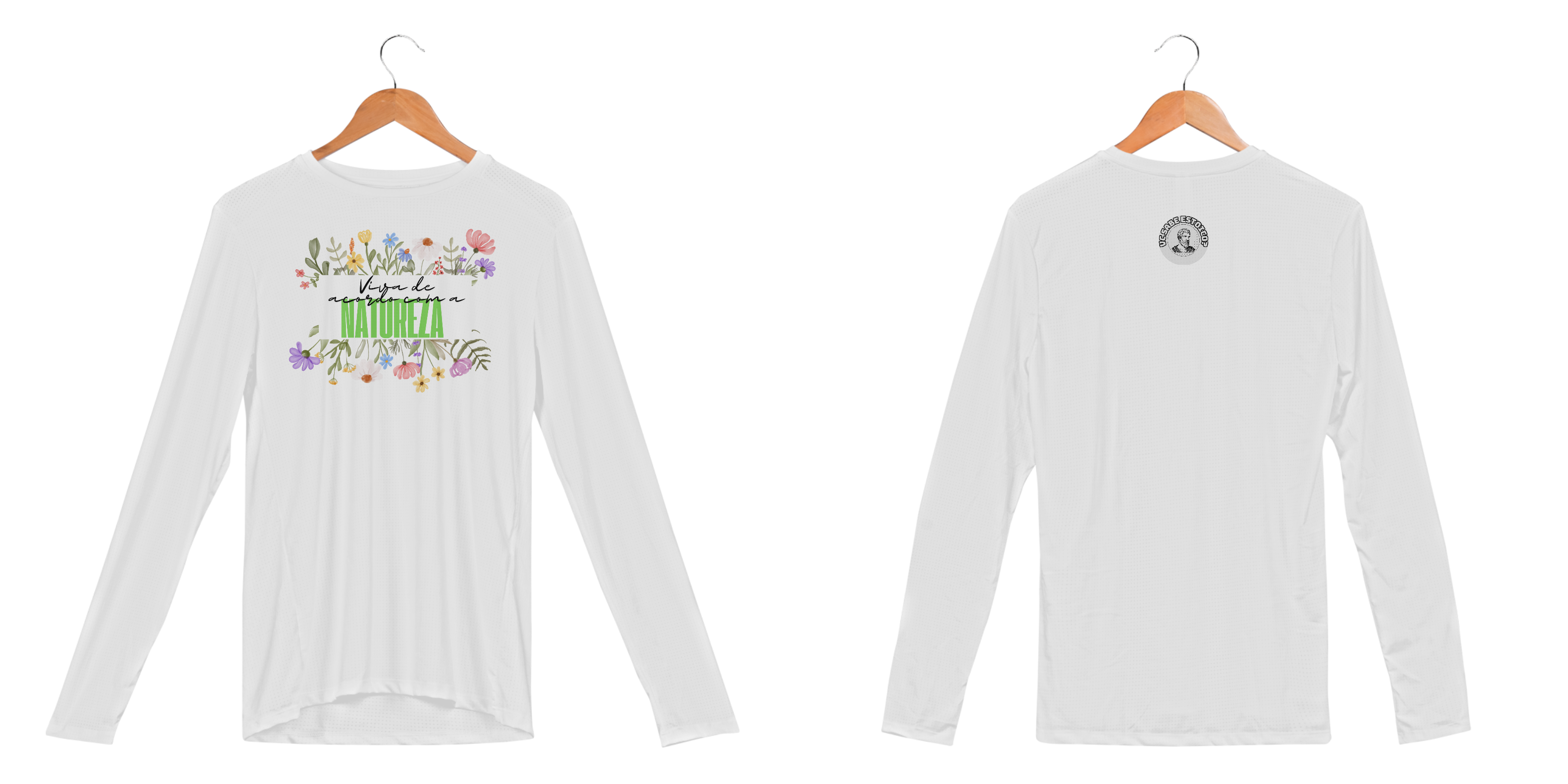 Camiseta Manga Longa Sport Proteção UV Dry Viva De Acordo Com A Natureza