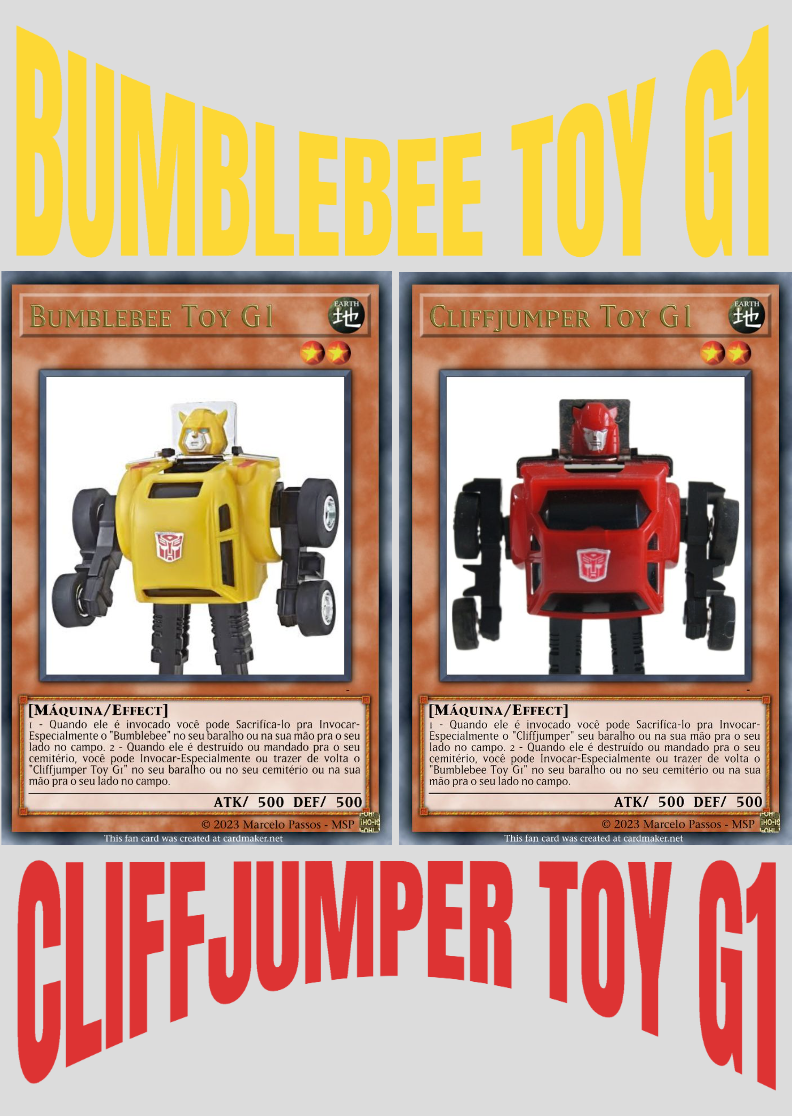 Poster Retrato do Card do Bumblebee e do Cliffjumper Versão Toy G1