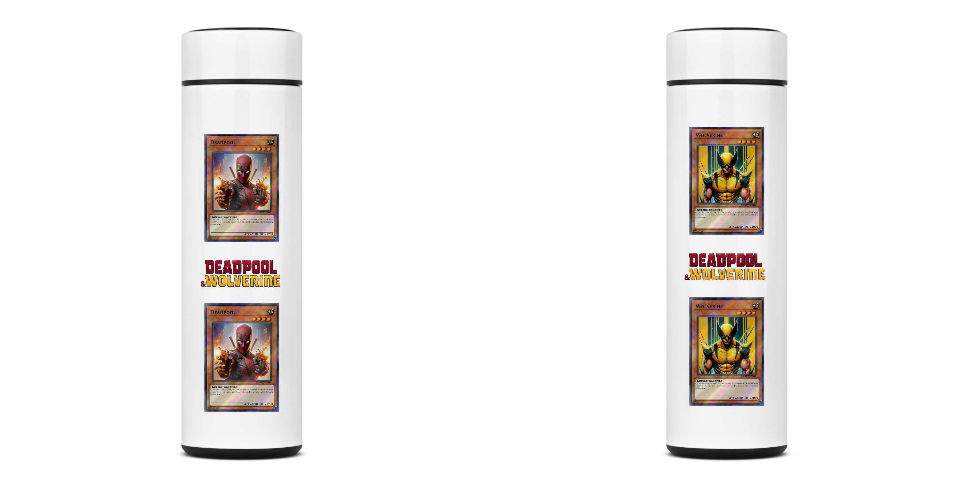 Garrafa Térmica dos Cards do Deadpool e Wolverine