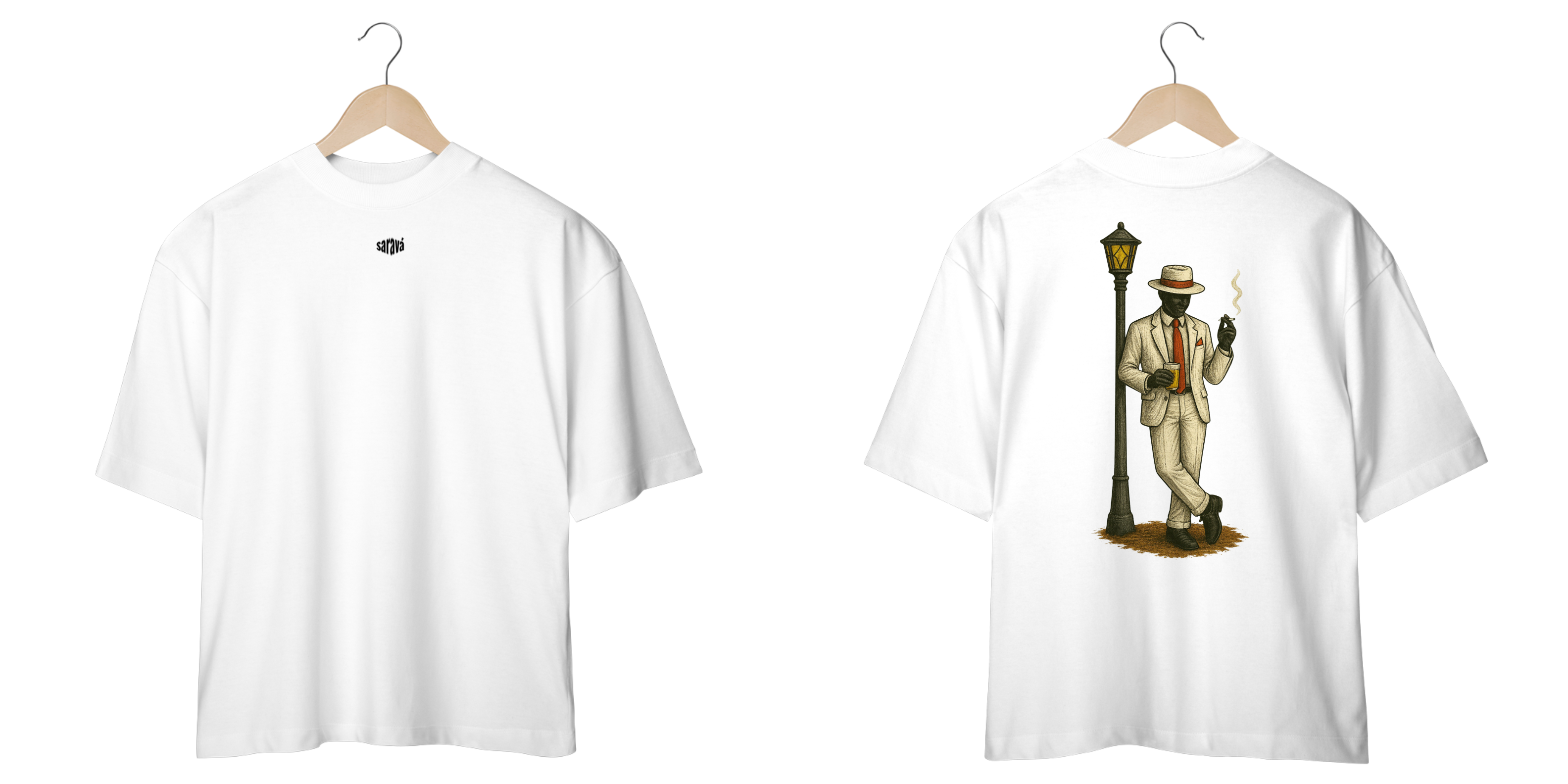 Camiseta Oversized Zé Pilintra (branco e off white)