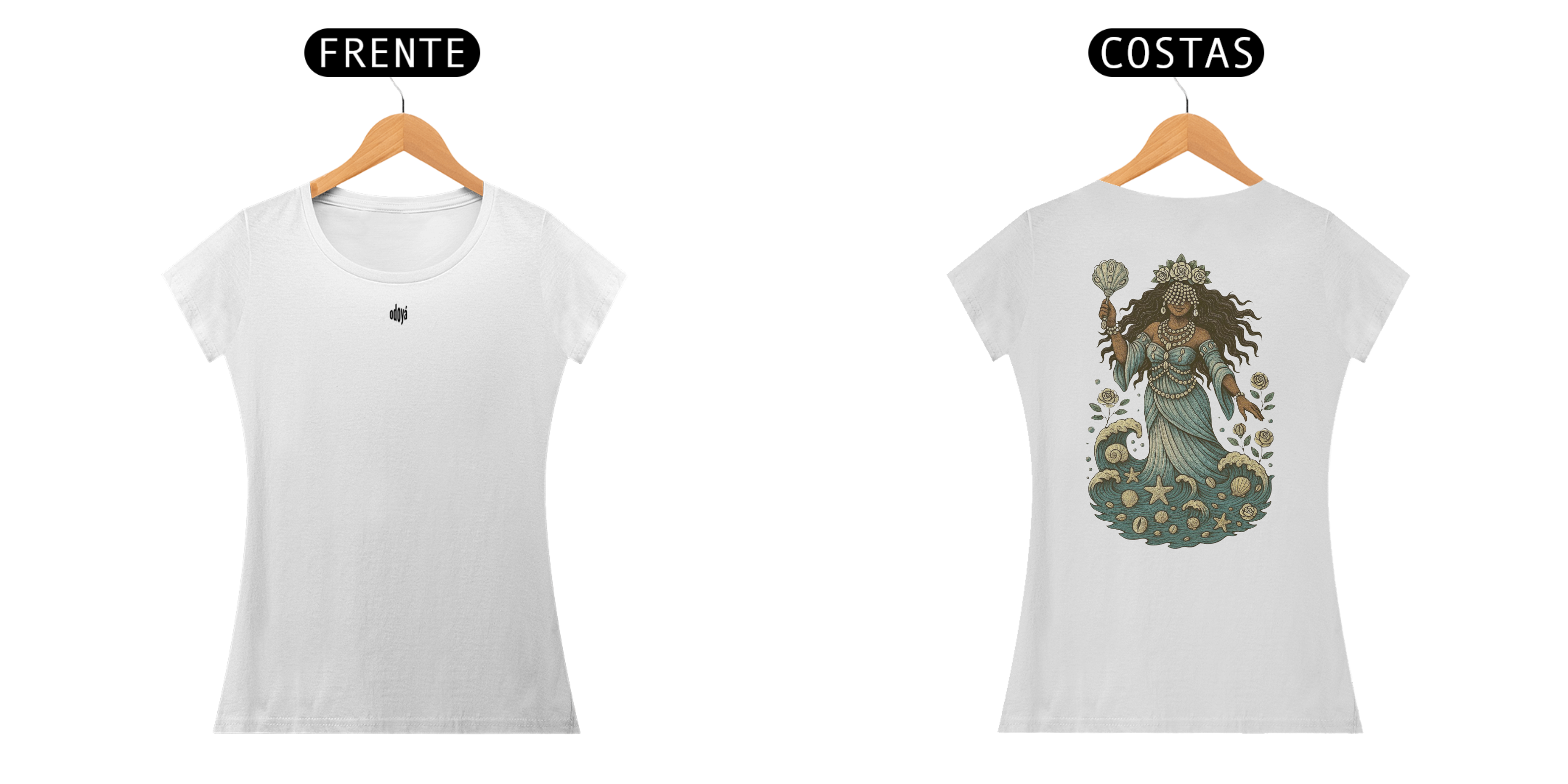 Camiseta Baby Long Iemanjá (branco)