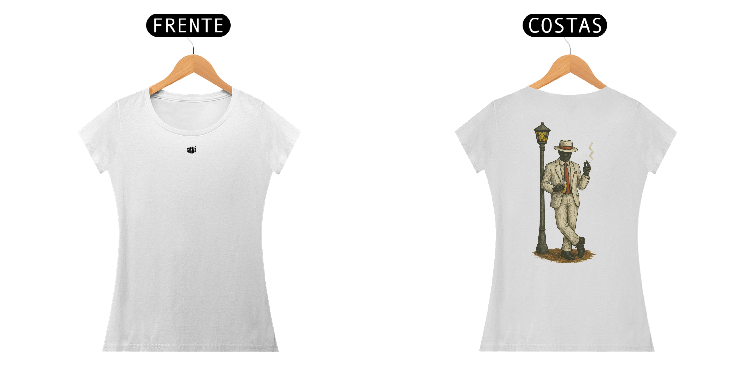 Camiseta Baby Long Zé Pilintra (branco)