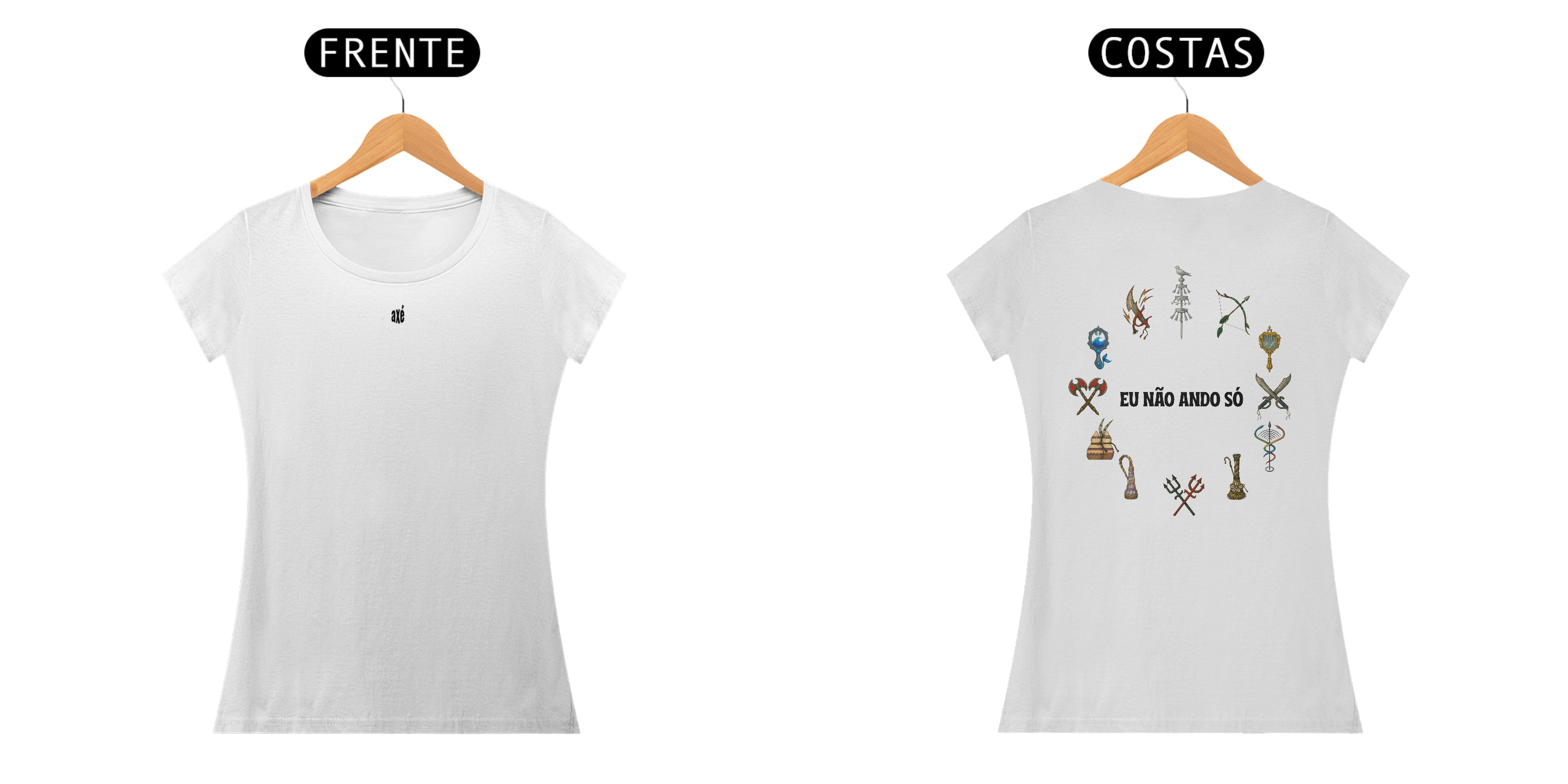 Camiseta Baby Long Axé (branco)