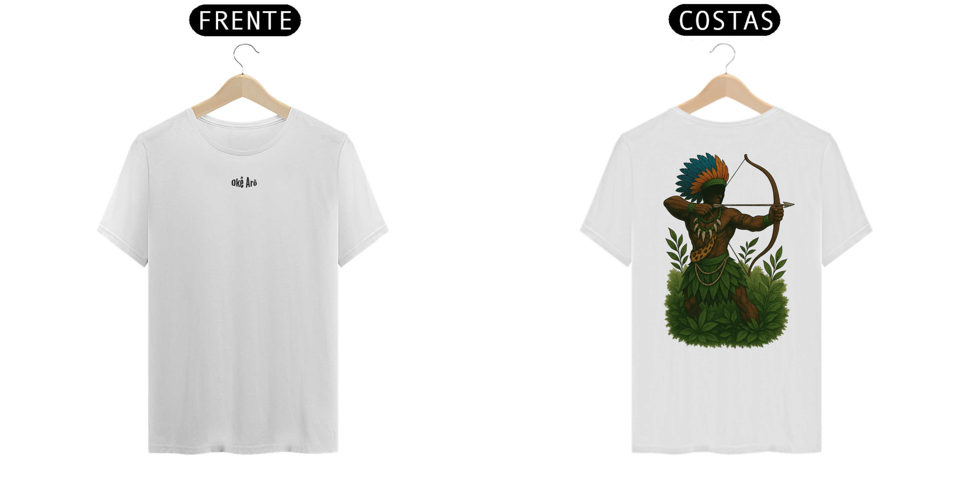 Camiseta Clássica Oxóssi (branco e off white)