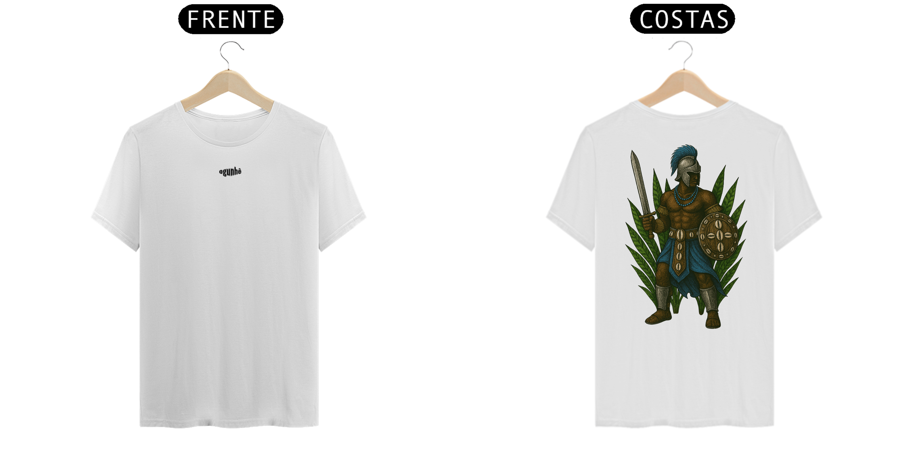 Camiseta Clássica Ogum (branco e off white)