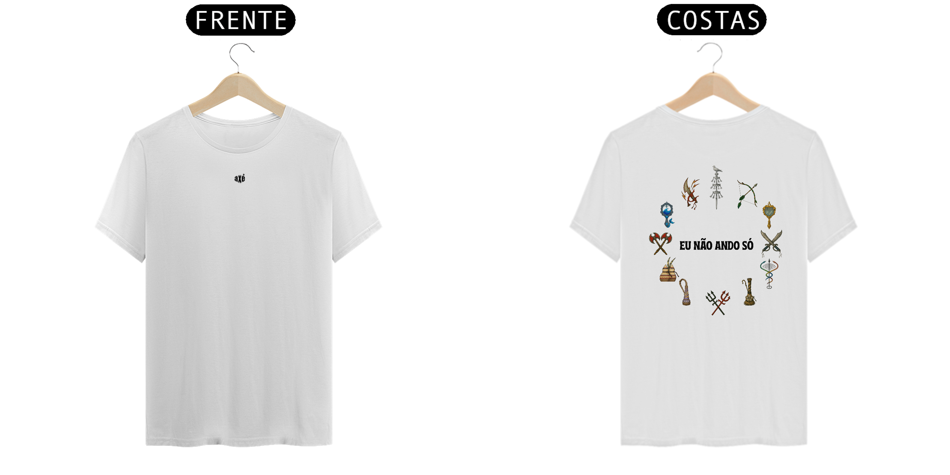 Camiseta Clássica Axé (branco e off white)