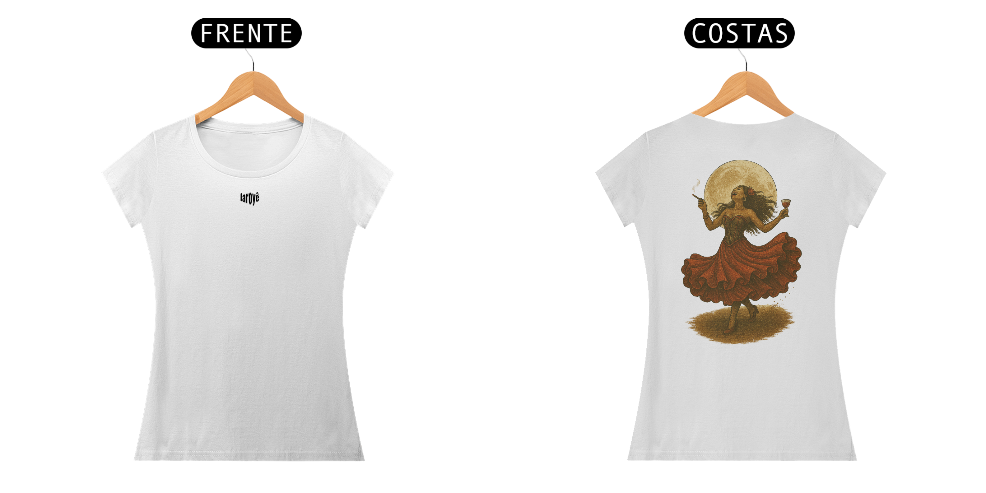 Camiseta Baby Long Pombogira - branco