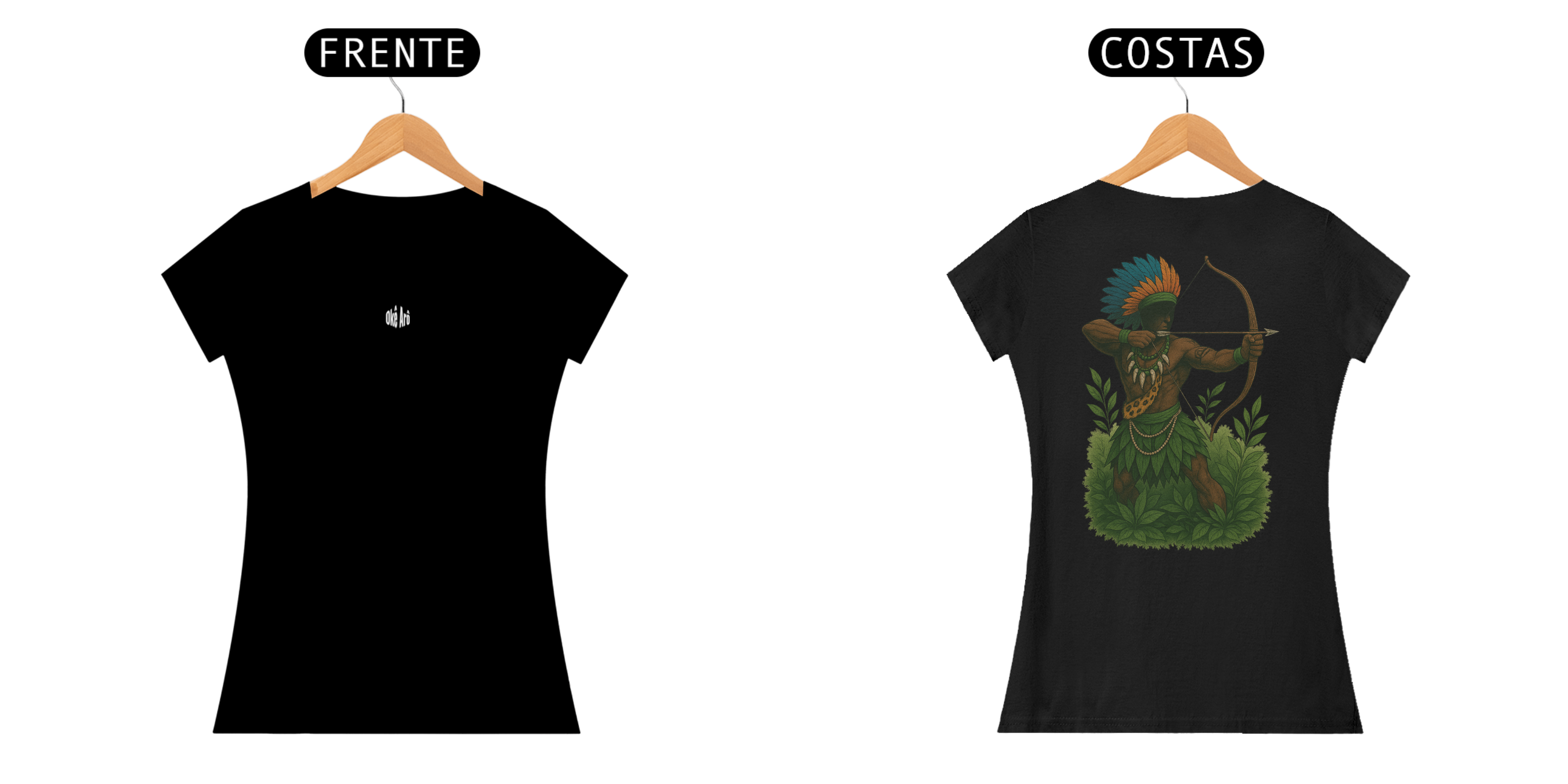 Camiseta Baby Long Oxóssi (preto)