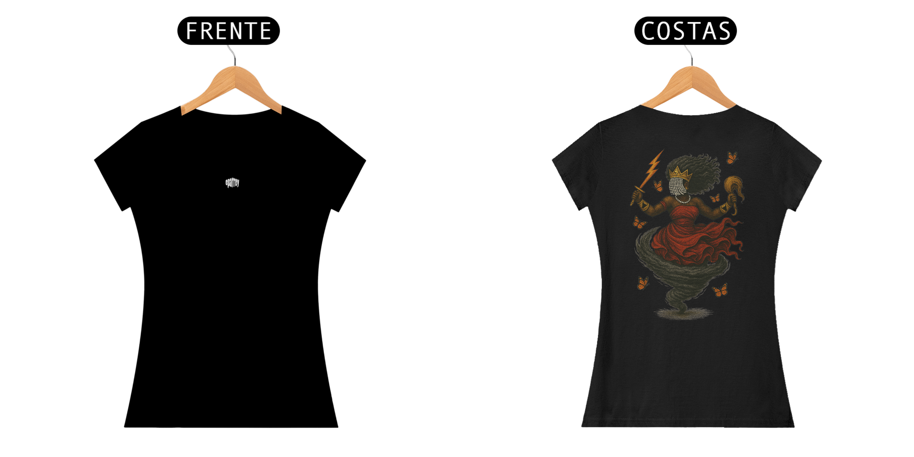 Camiseta Baby Long Iansã (preto)