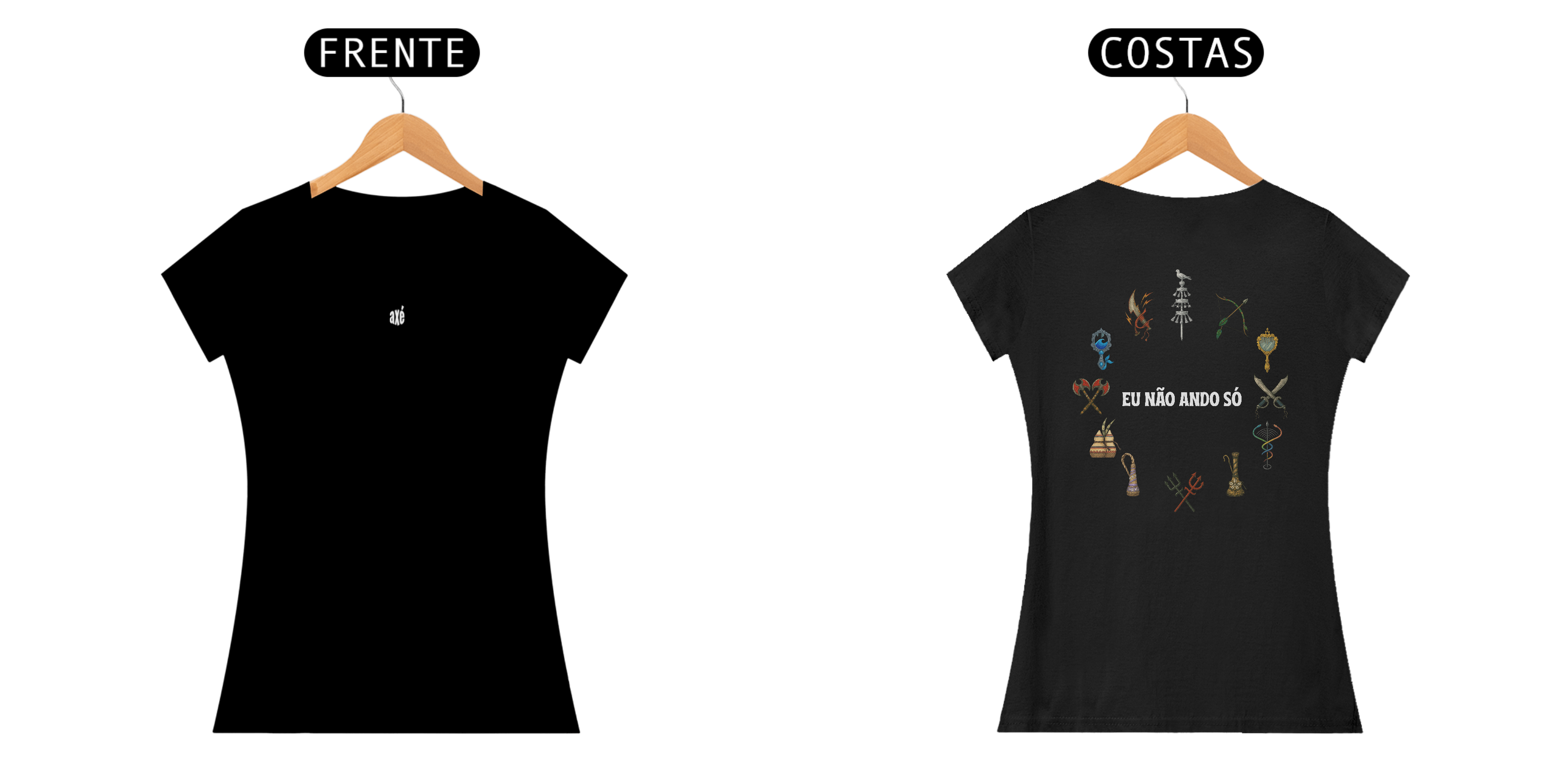 Camiseta Baby Long Axé  (preto)