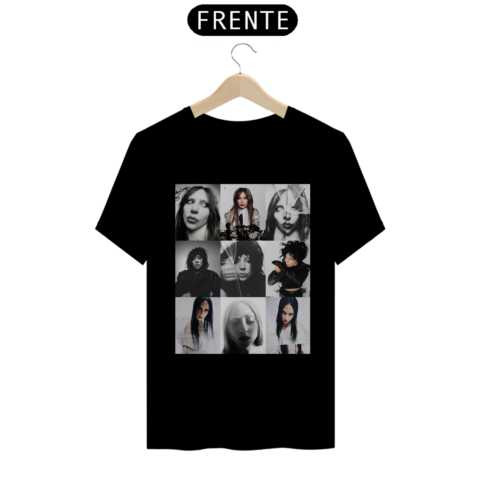 Camisa Lady Gaga Preta e Branco