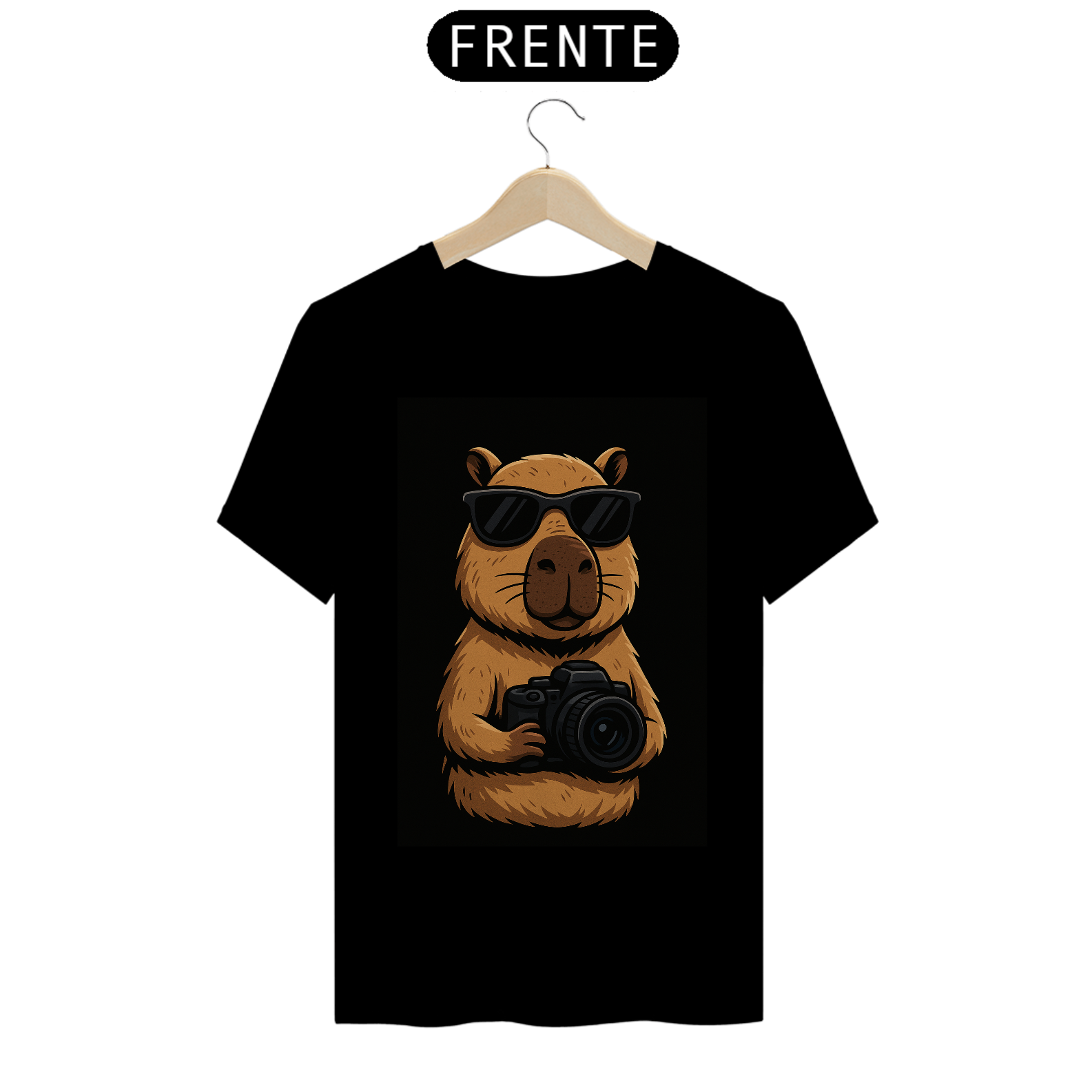 Camiseta “Capivara Cinegrafista” — Estilo, câmera e muita fofura!