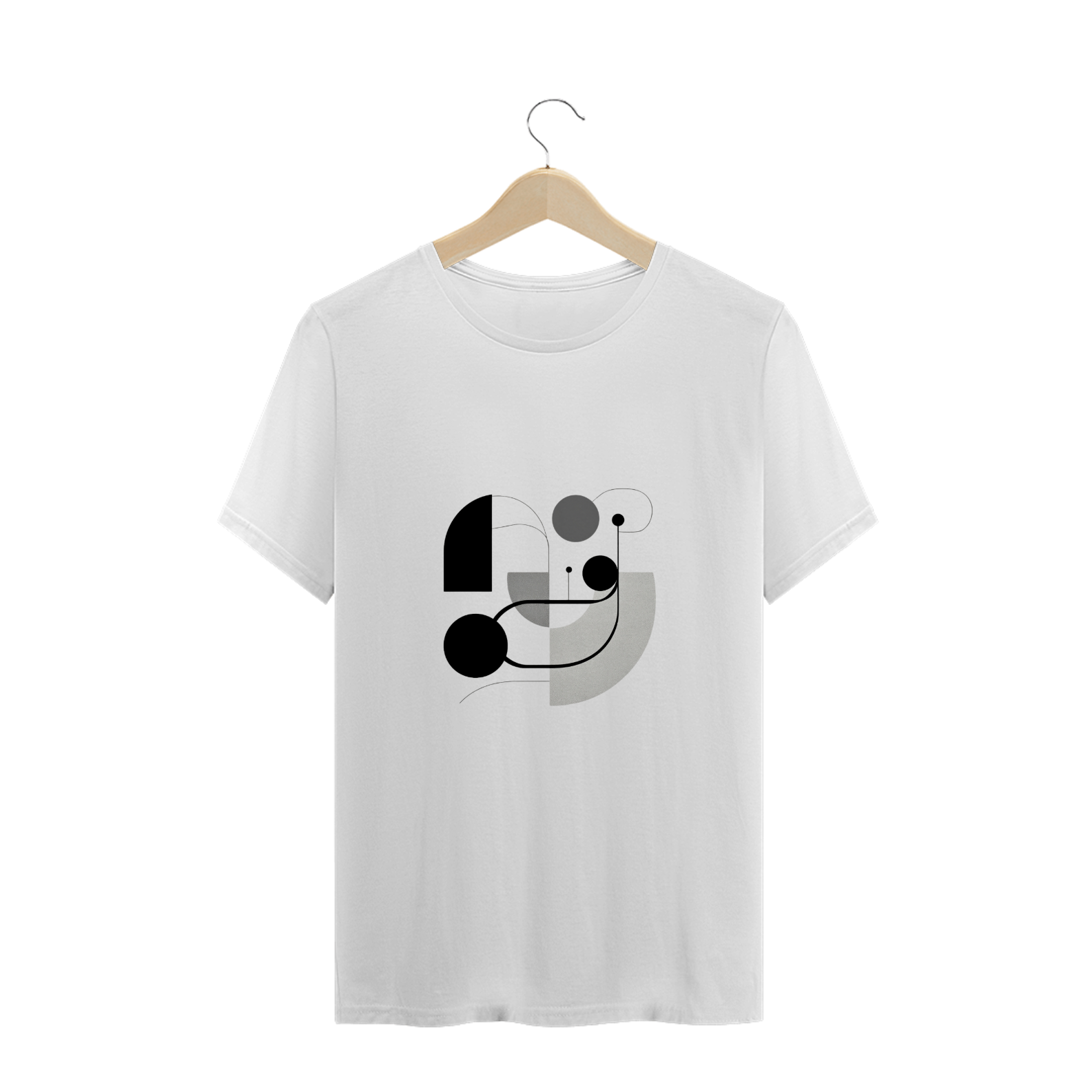 Camiseta Plus Size design gráfico de círculos e linhas