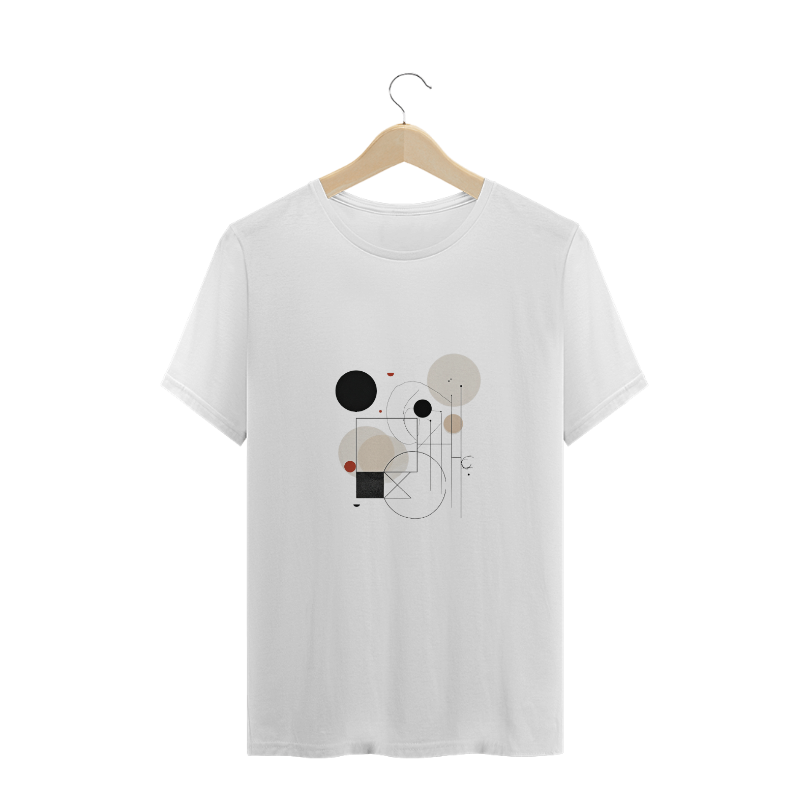 Camiseta Plus Size design gráfico de círculos e linhas