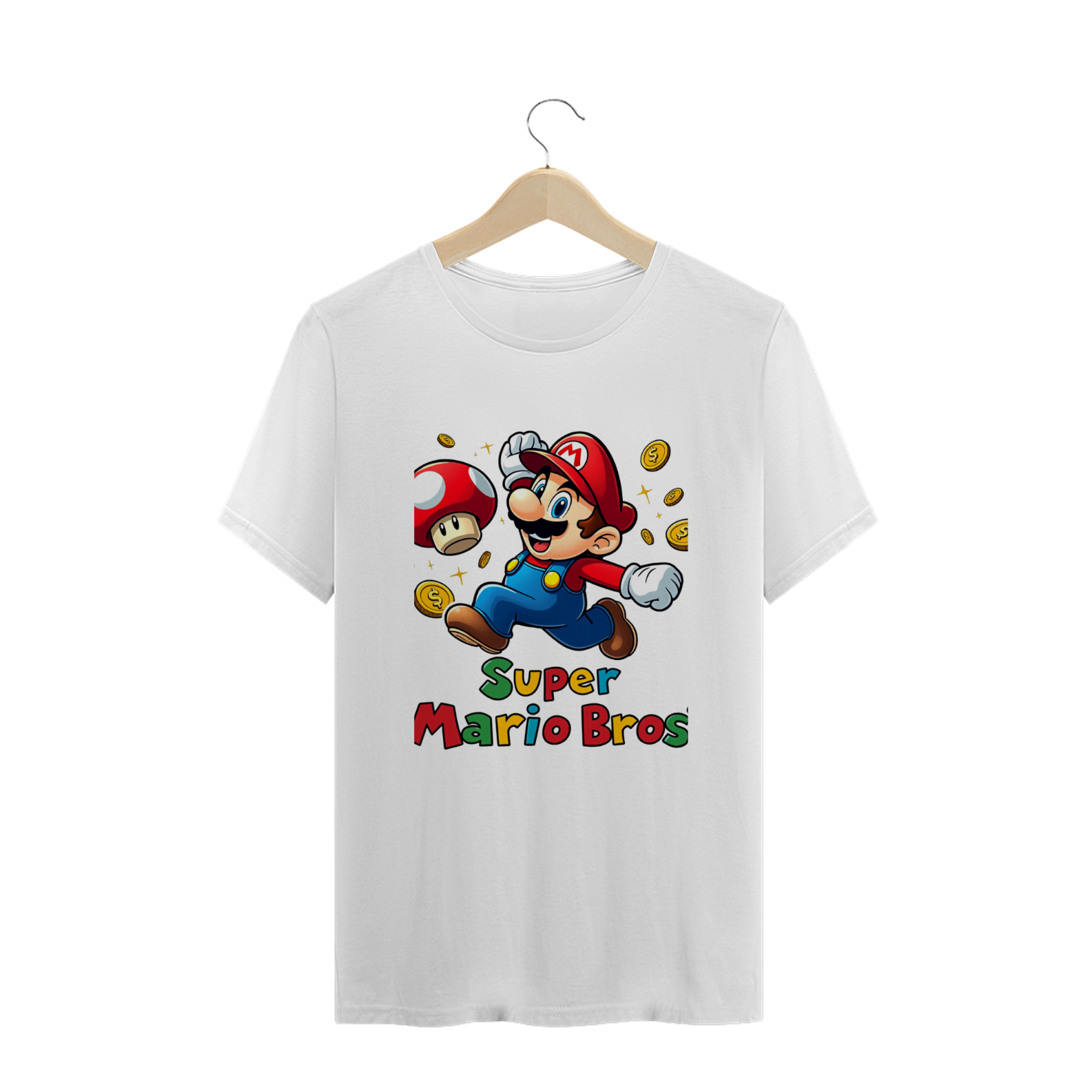 Camiseta Plus Size jogo Super Mario Bros