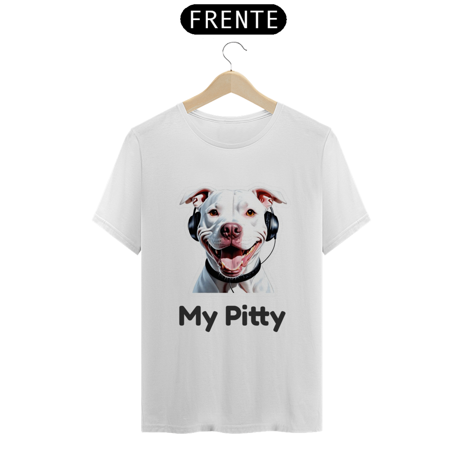 Camiseta Classica Pitbull  Branco