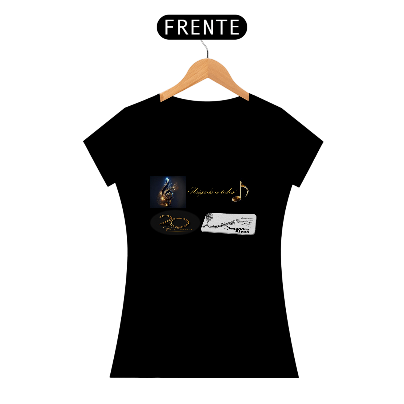 Camiseta feminina Alexandro Alves 20 anos de carreira