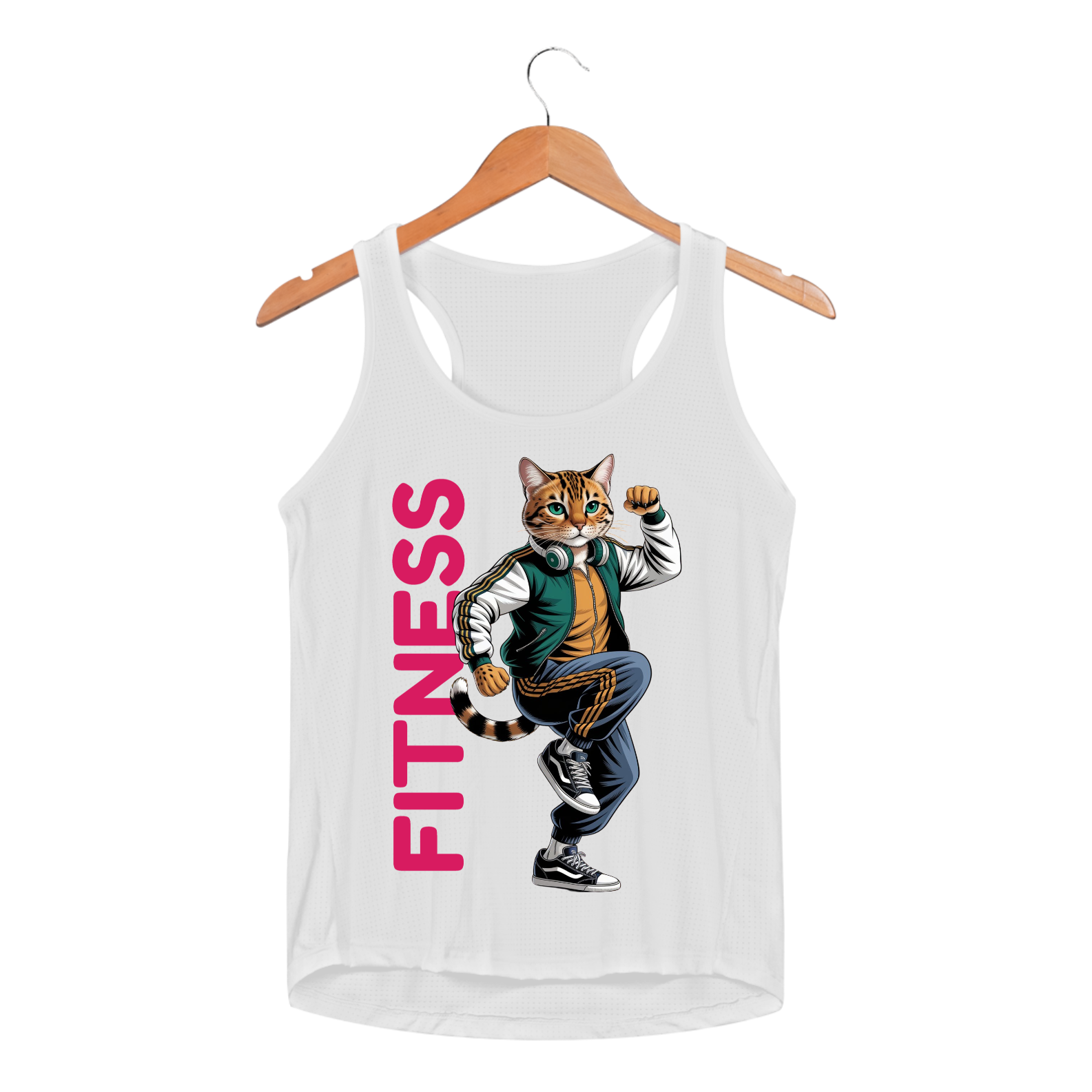 CAMISETA REGATA FEMININA GATO FITNESS