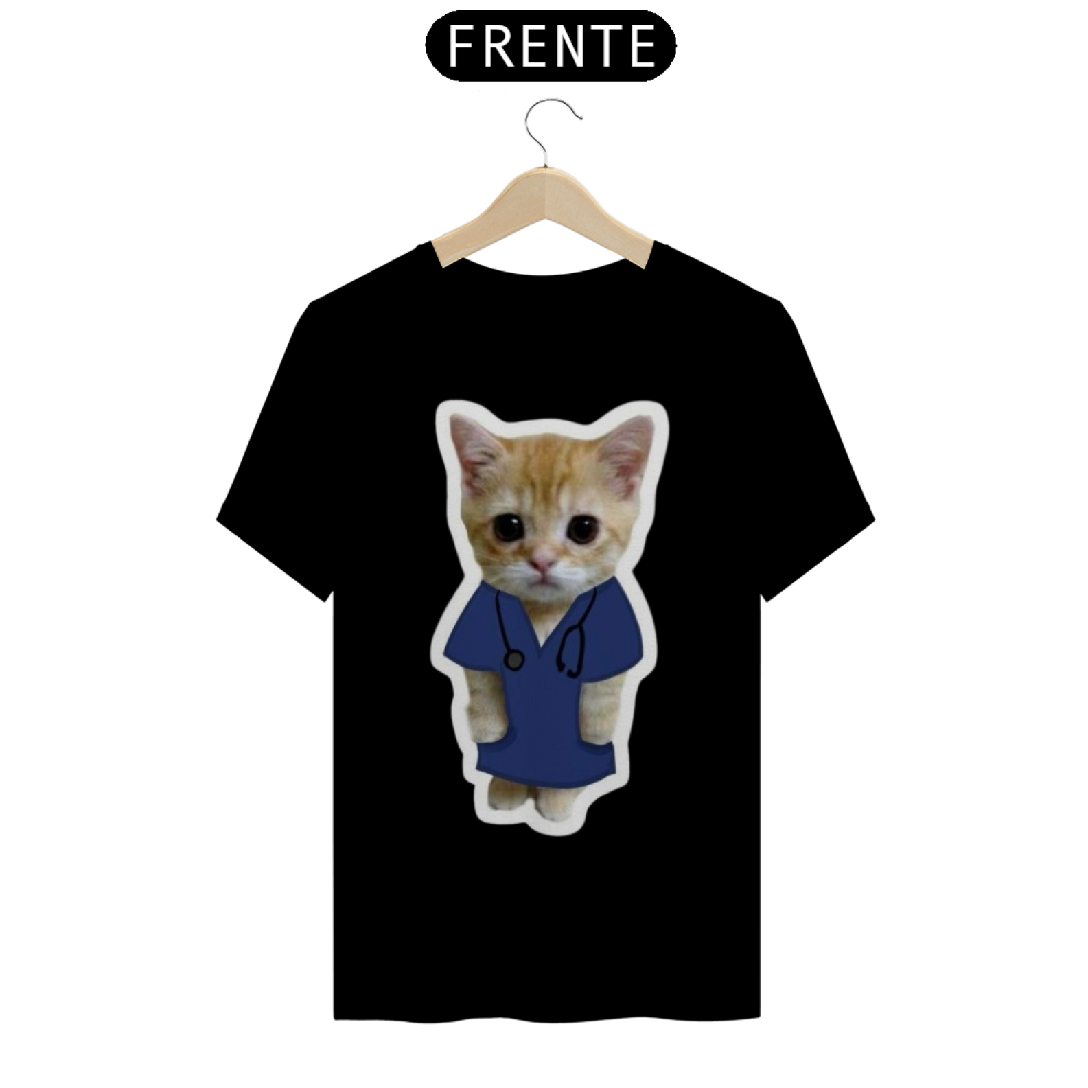 Camisa estampa gatinho doutor