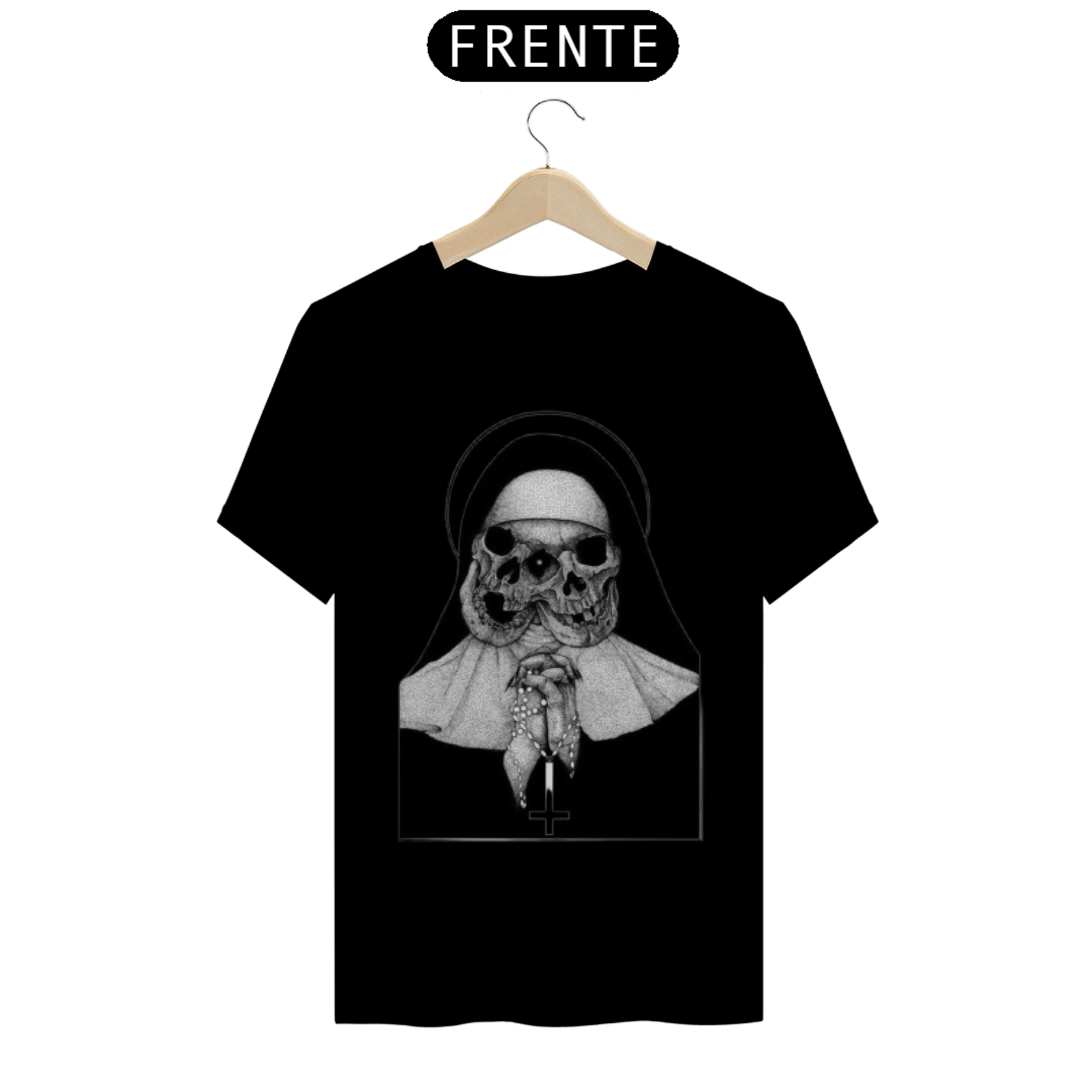 Camisa estampa freira horror