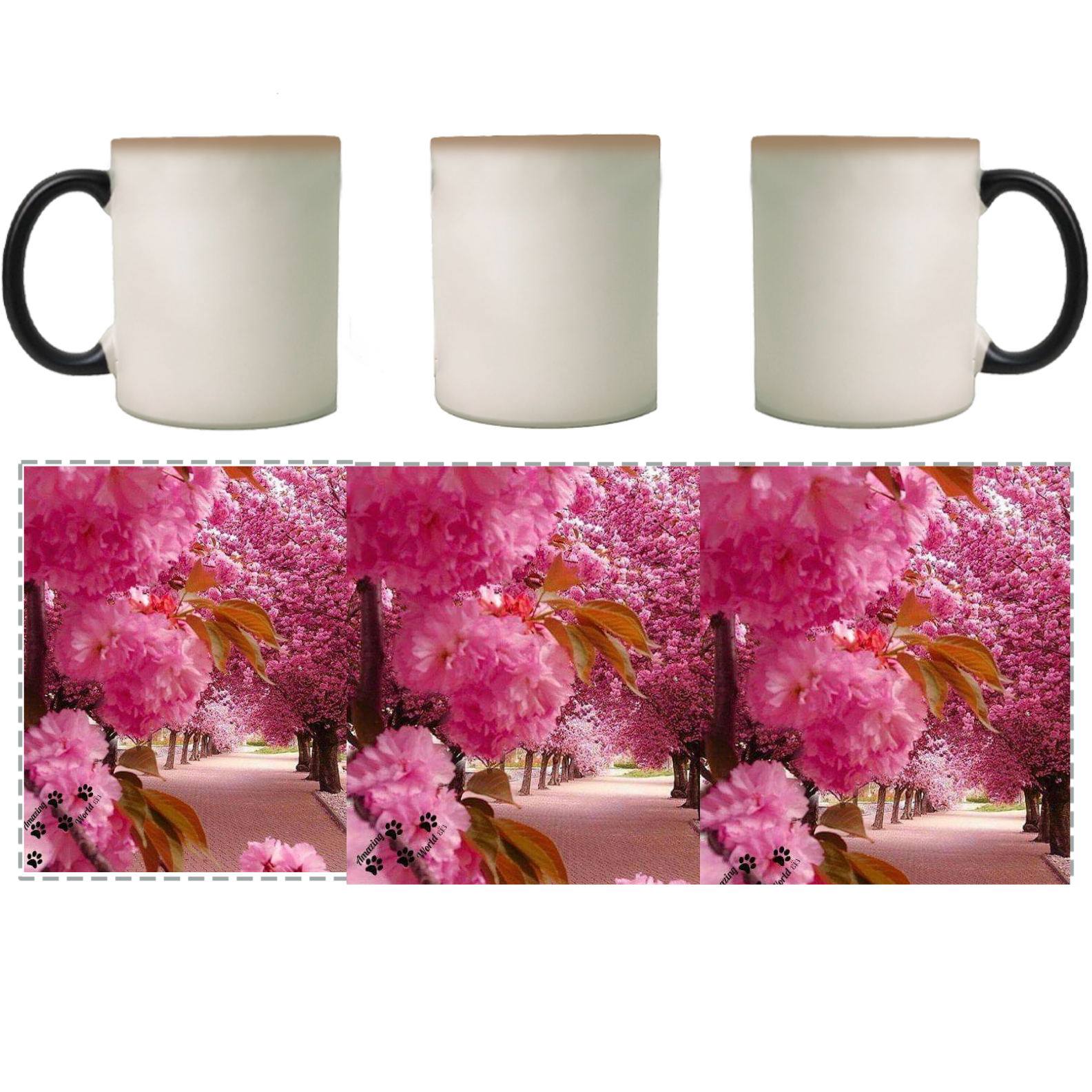 caneca flores rosas