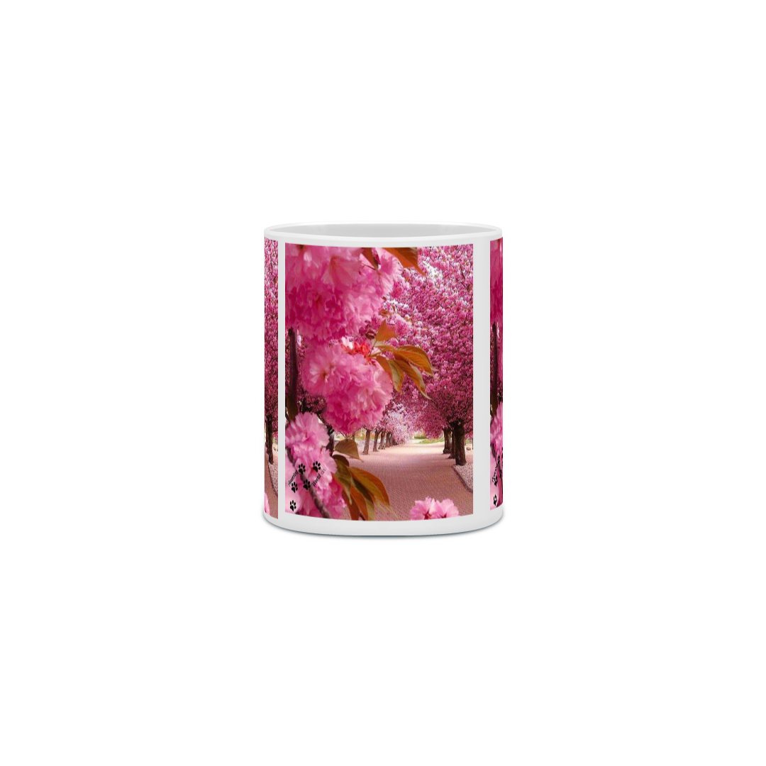 caneca flores rosas natural