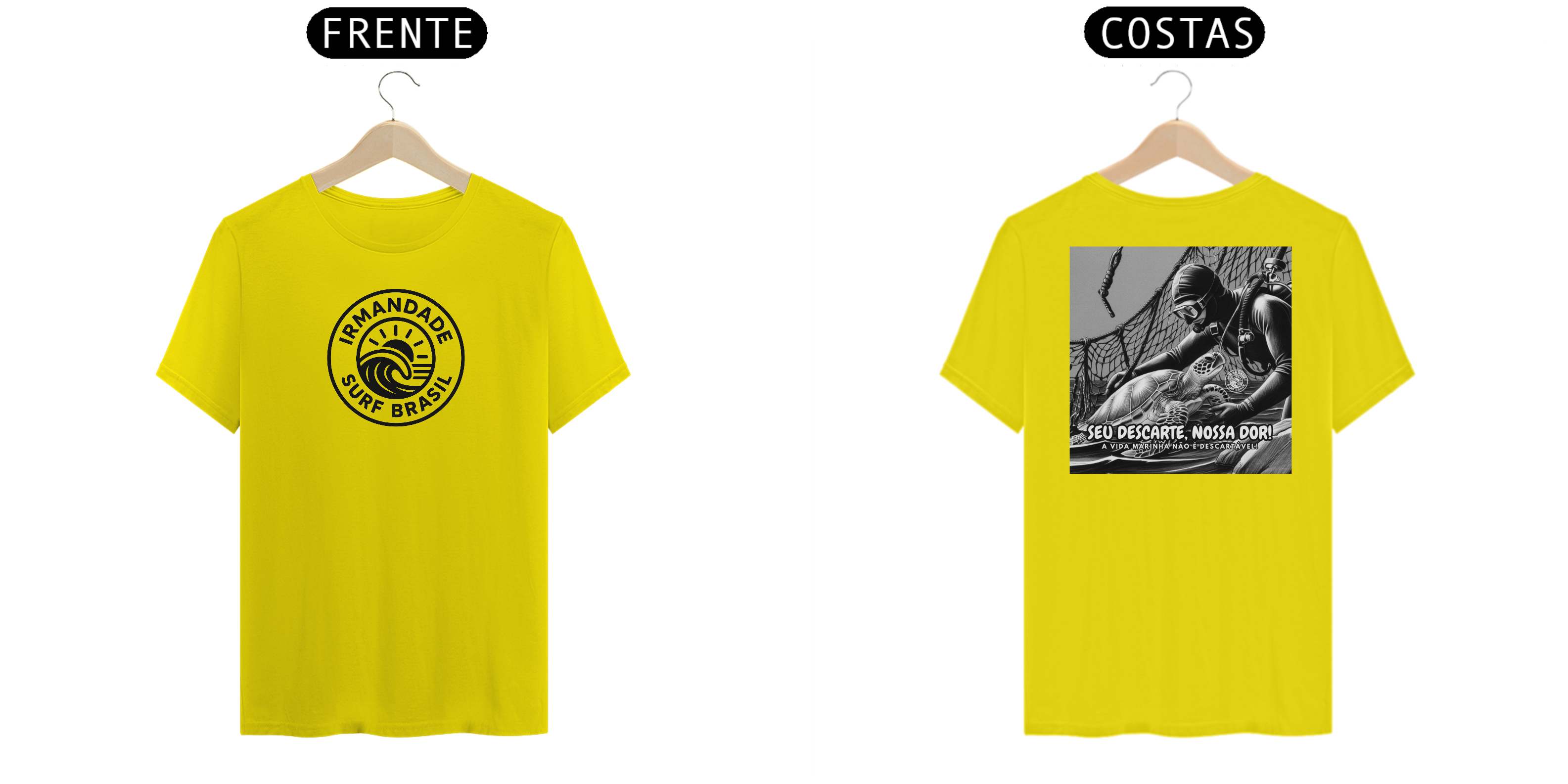 Nome do produto: Camisa de Manga Tartaruga/Mergulhador Irmandade Surf Brasil