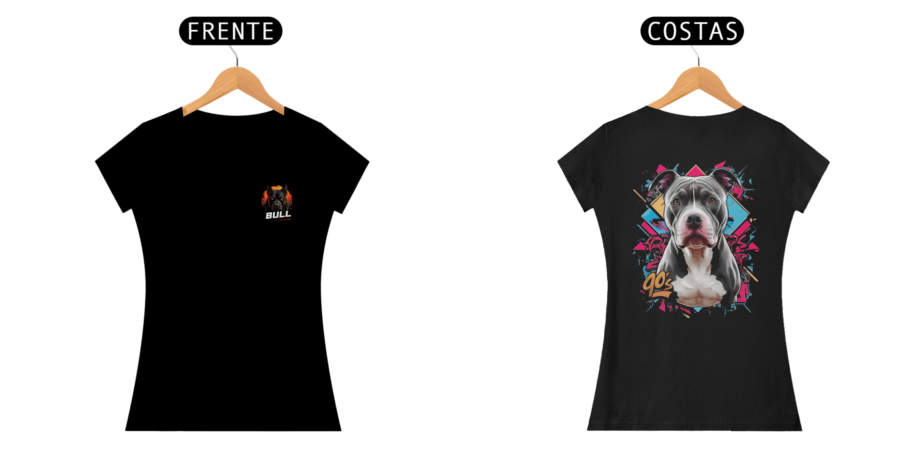 Camiseta Pitbull Anos 90 - FEMININA - Estampa Costas