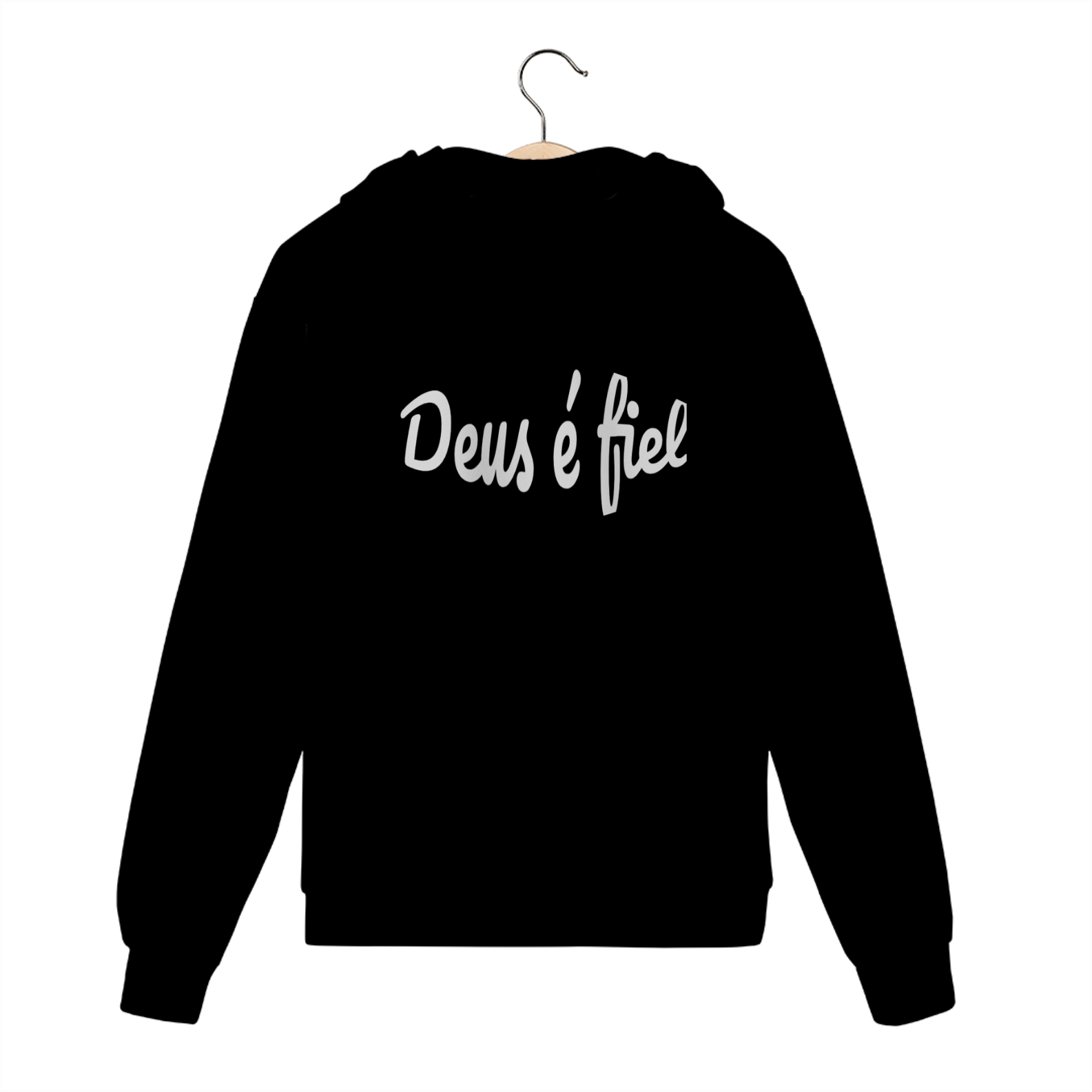 Moletom fechado deus é fiel