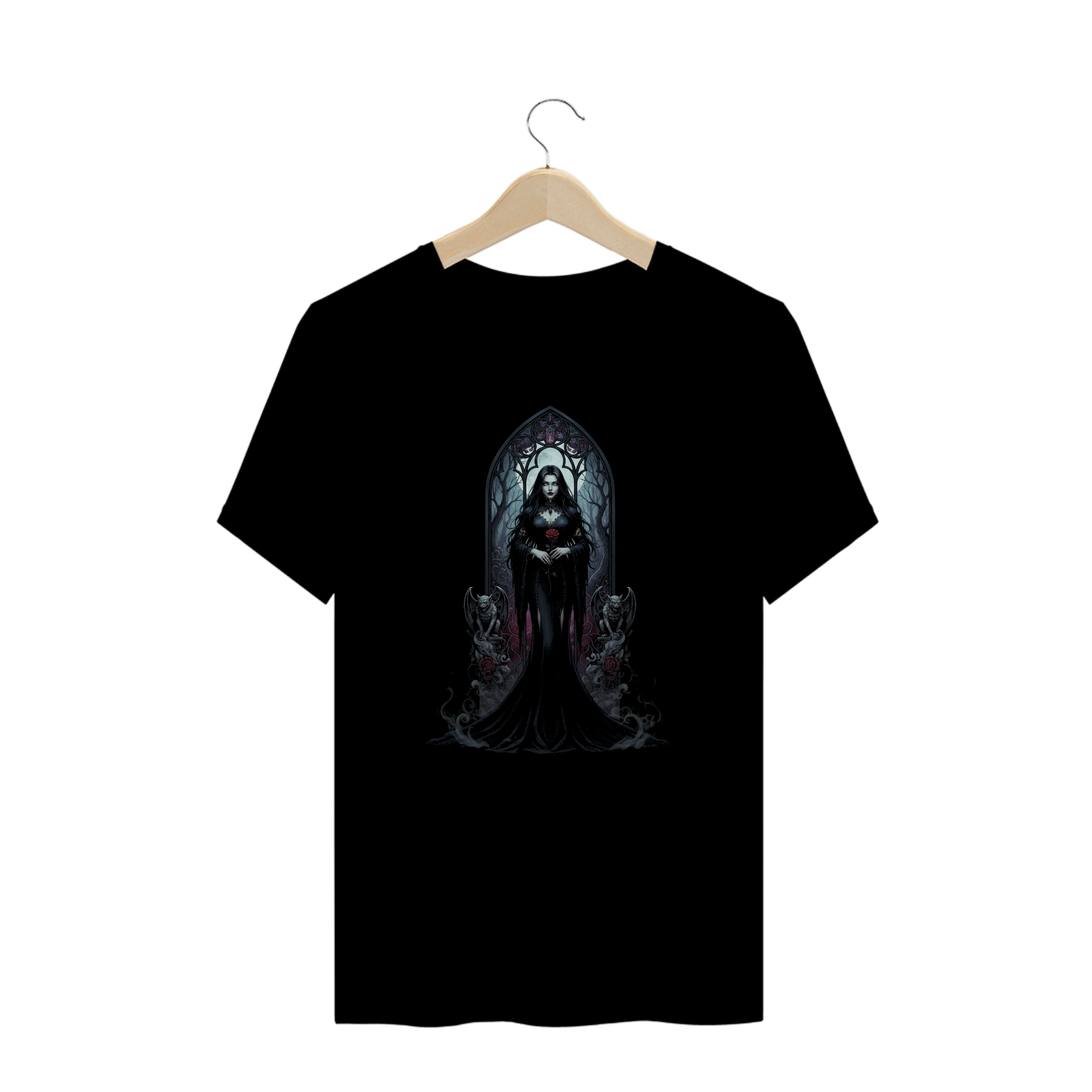 Camiseta Plus Size Sob a Luz da Lua Gótica