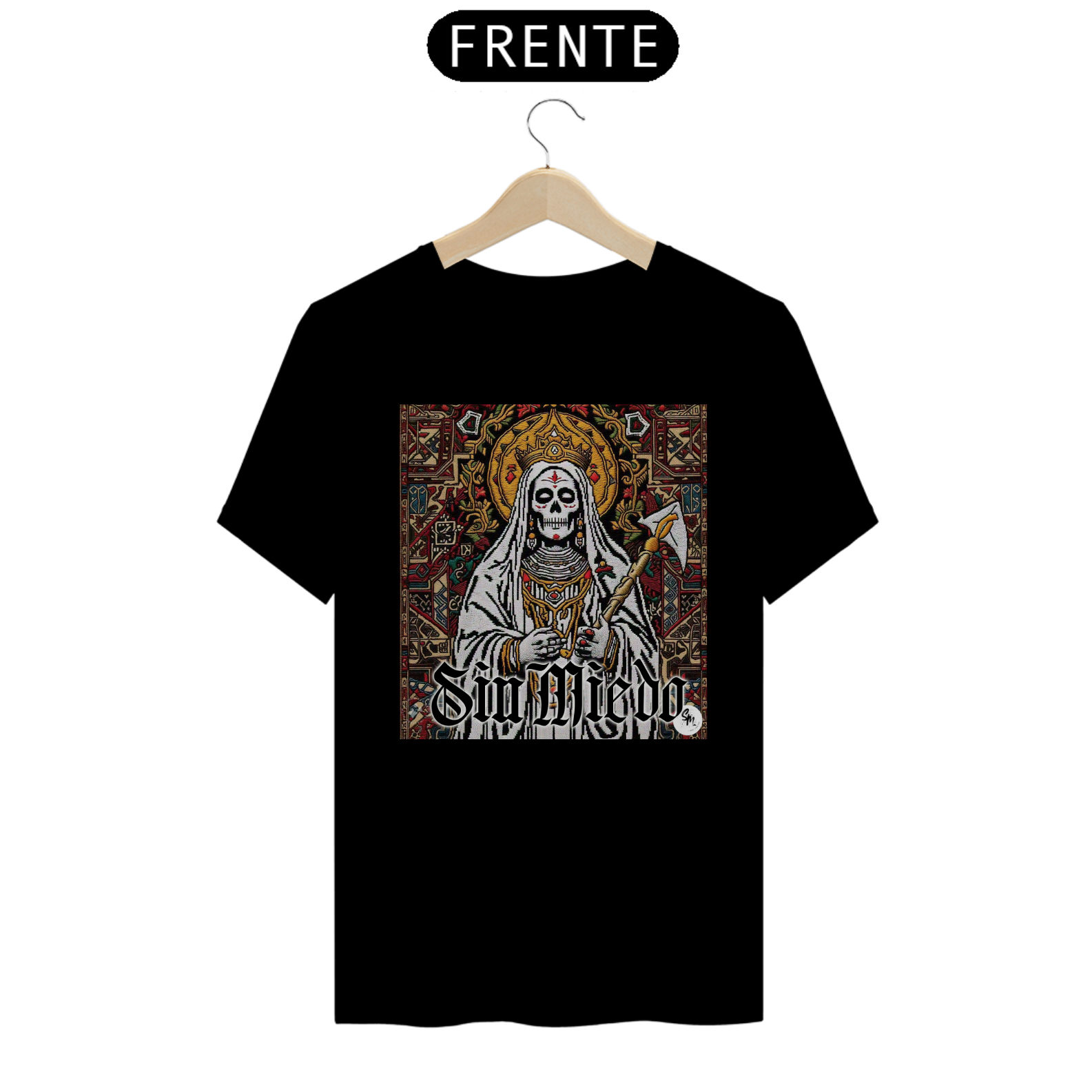 Camiseta Santa Muerte (Estilo Bordado)