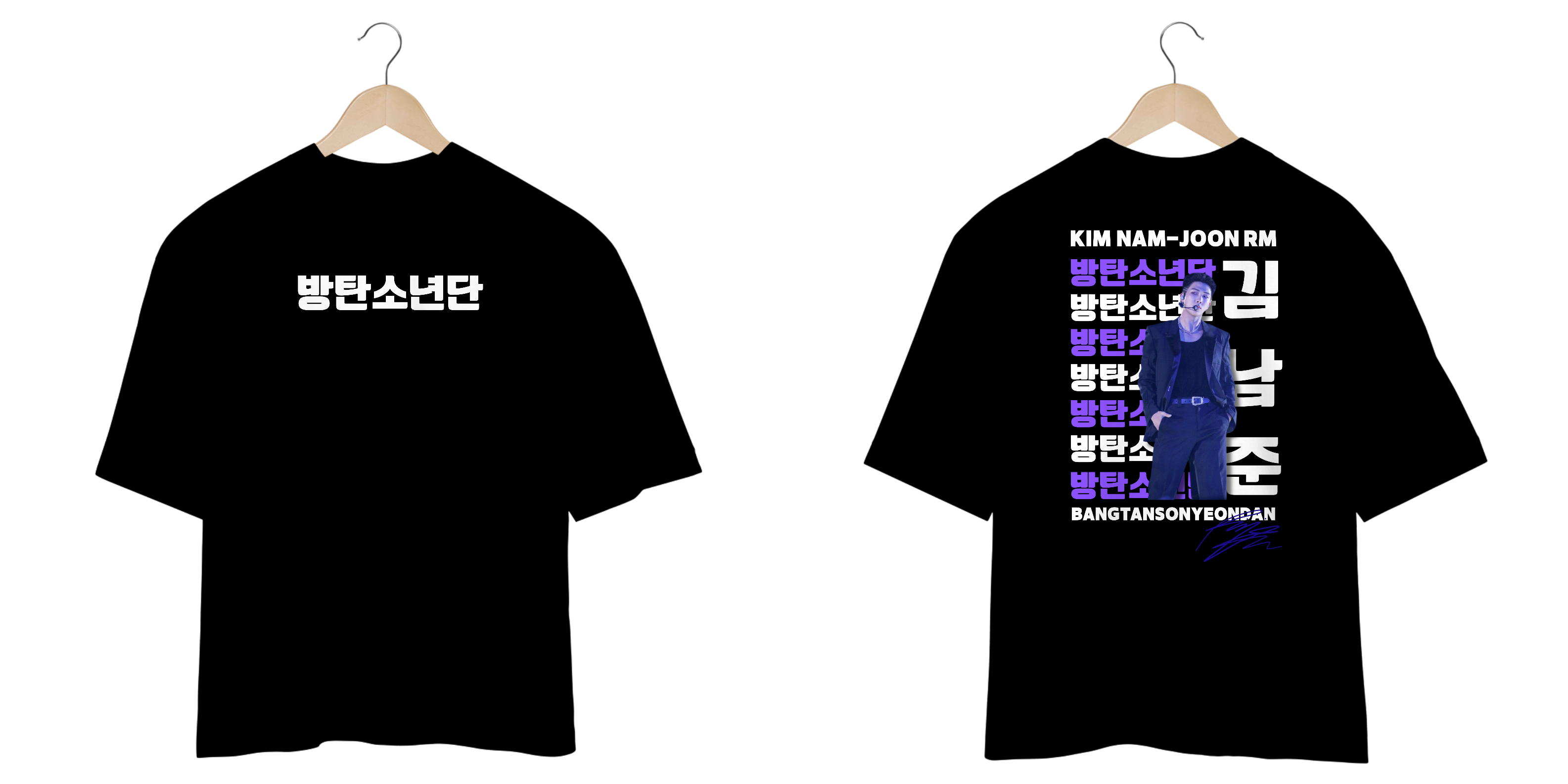 Camiseta Oversized Preta Kim Nam-Joon