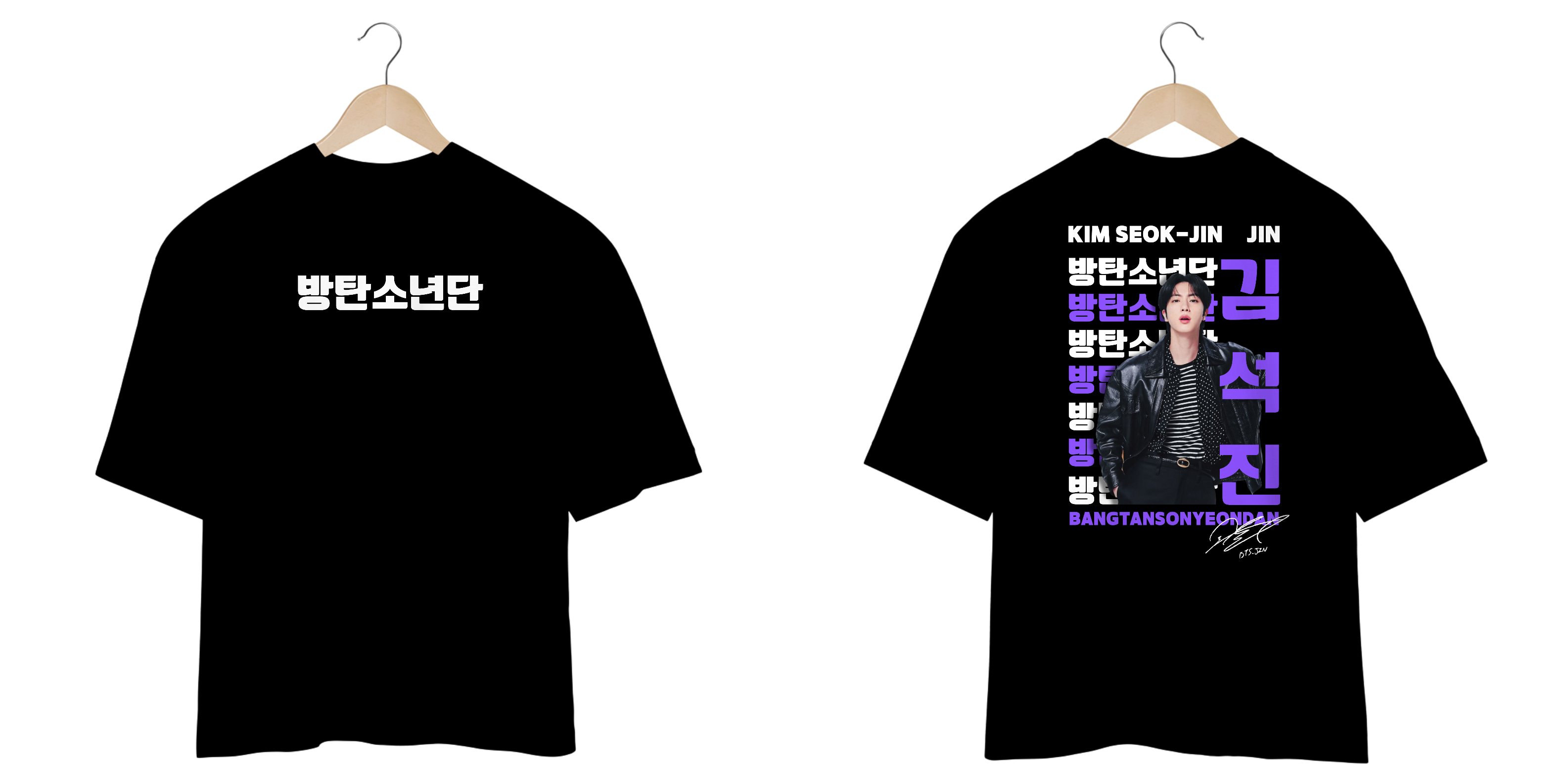 Camiseta Oversized Preta Kim Seok-jin