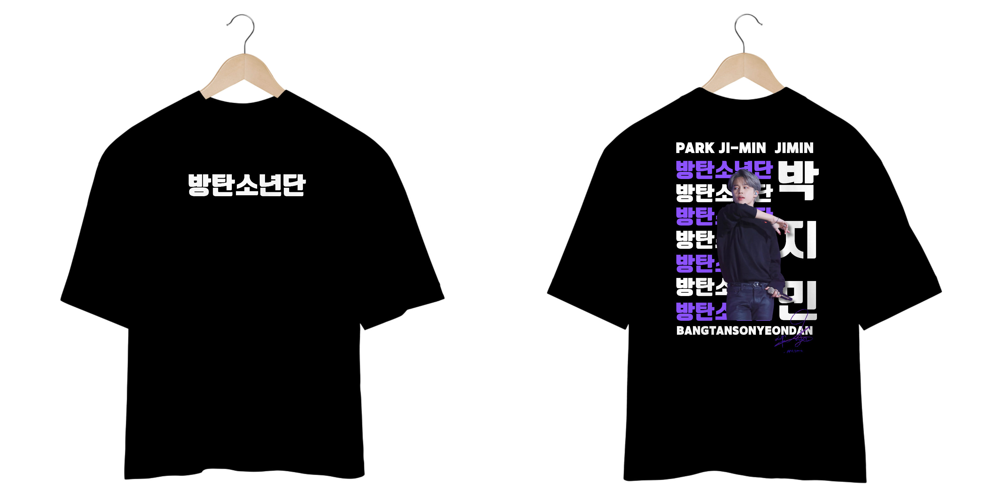 Camiseta Oversized Preta Park Ji-min