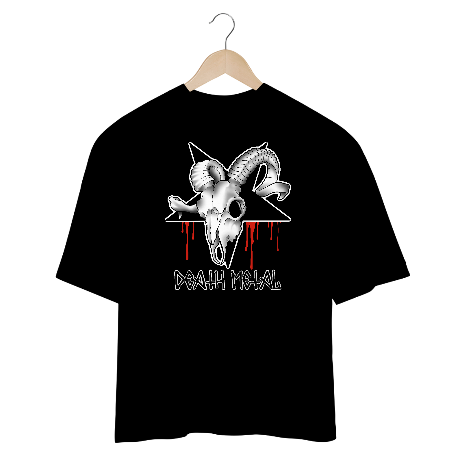 Death Metal – Caveira de Bode com Pentagrama e Sangue