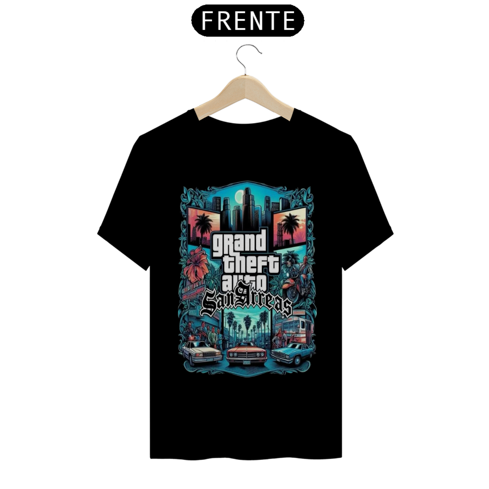Camisa grand theft auto: san andreas