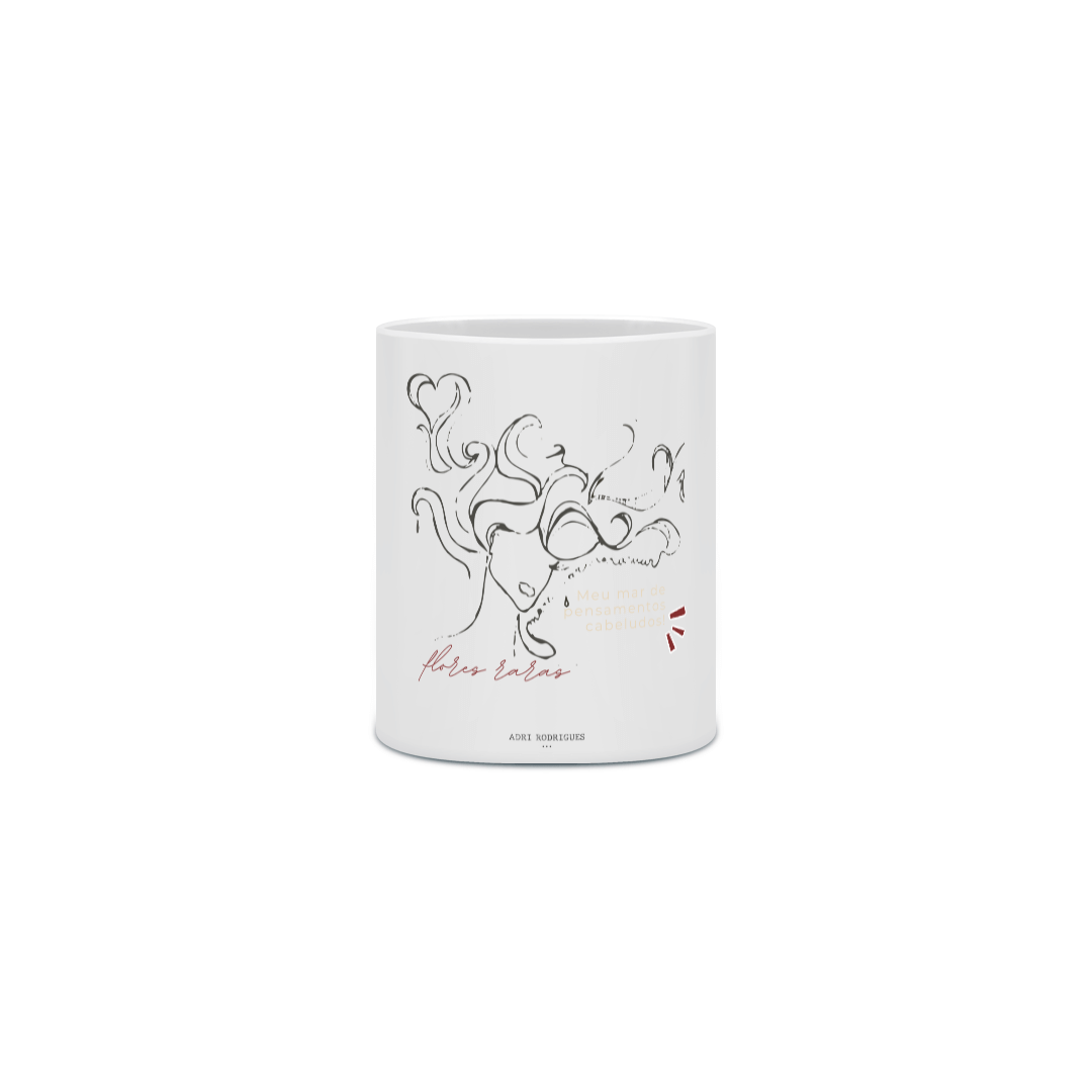 Caneca Cerâmica Cabeça Pensamento Cabeludo
