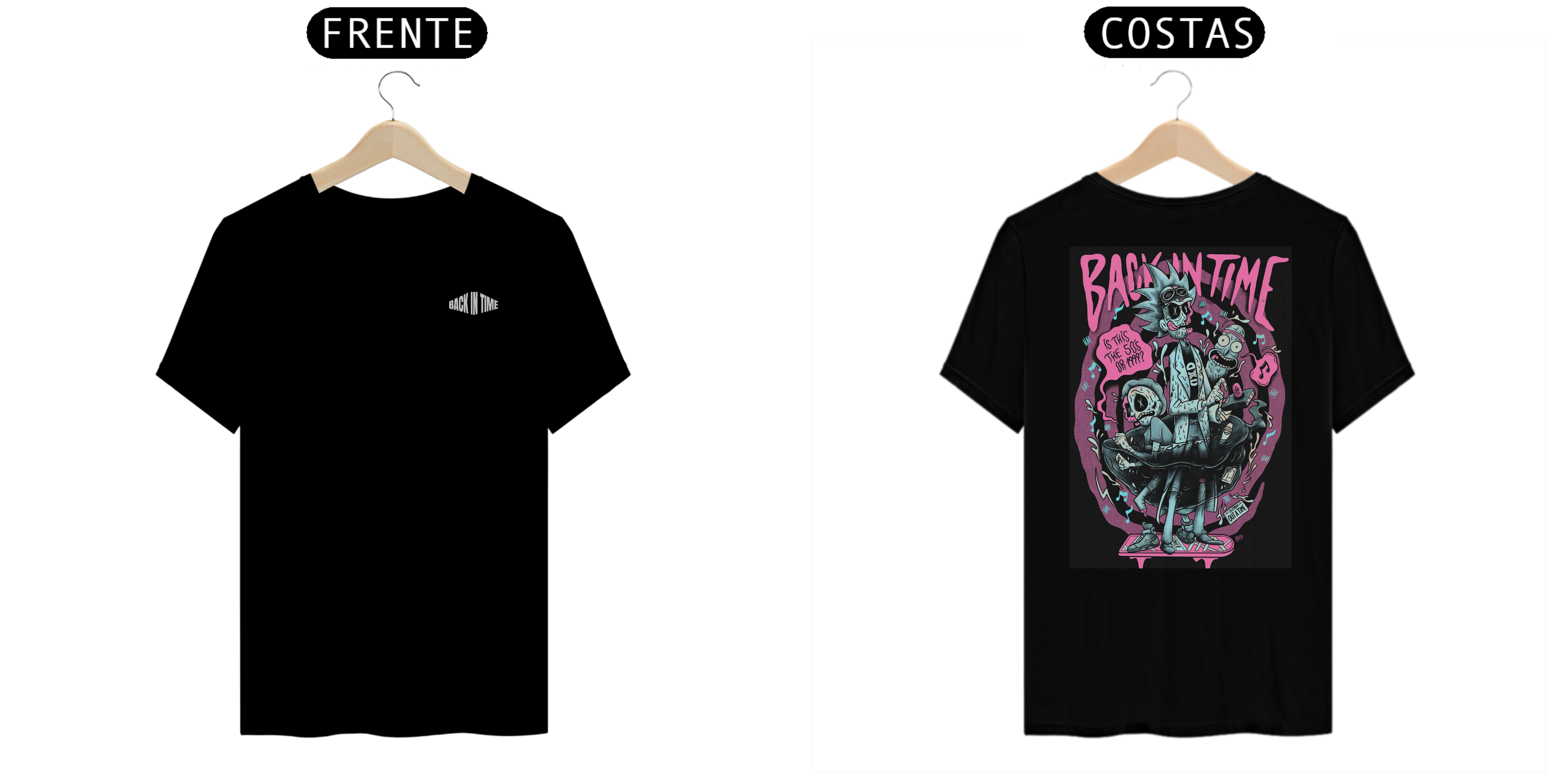 CAMISETA PRETA, RICK AND MORTY