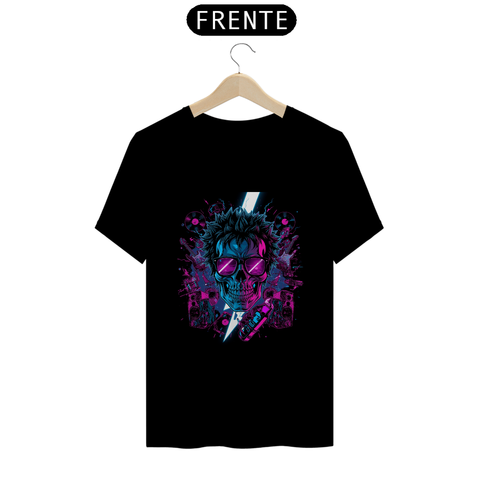 Camiseta Ziggy Skull Neon