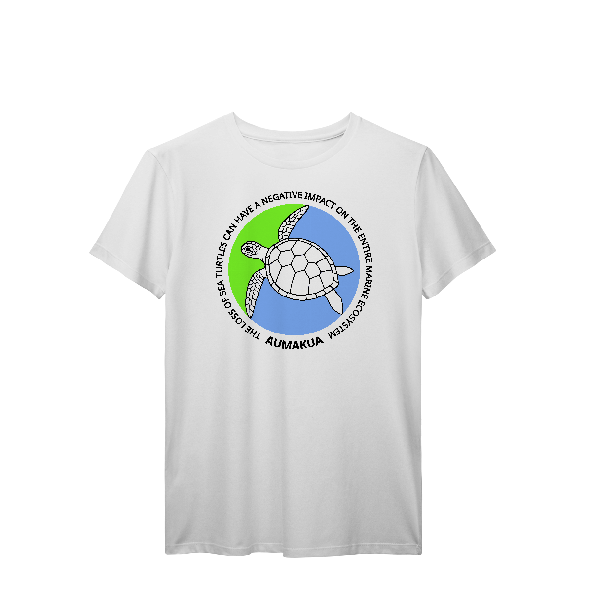 Camiseta Manga Curta Branca Tartaruga