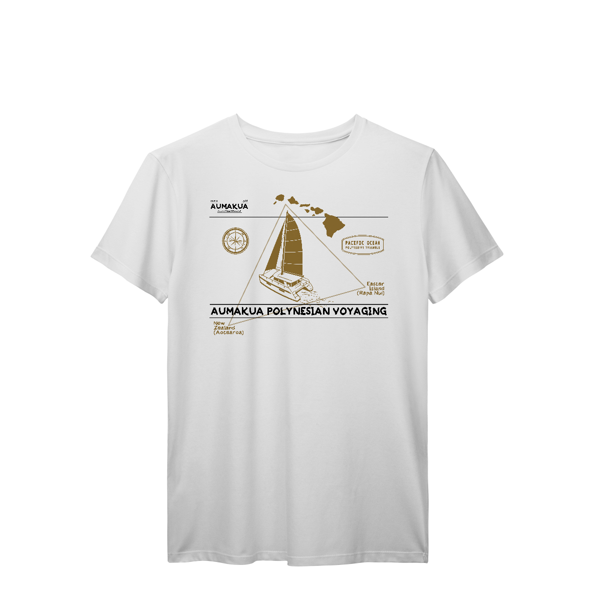 Camiseta Manga Curta Branca Polinésia 