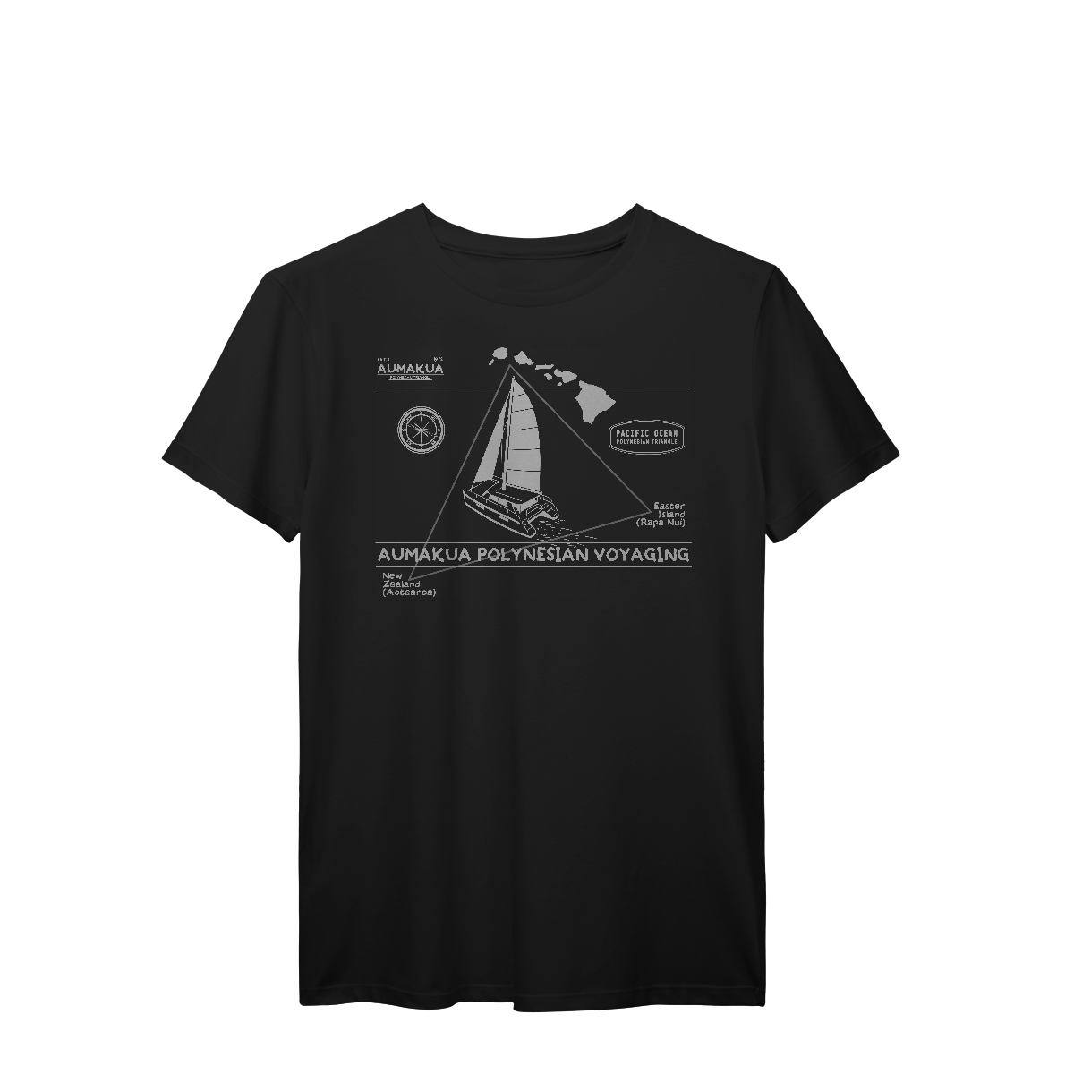Camiseta Manga Curta Preta Polinésia