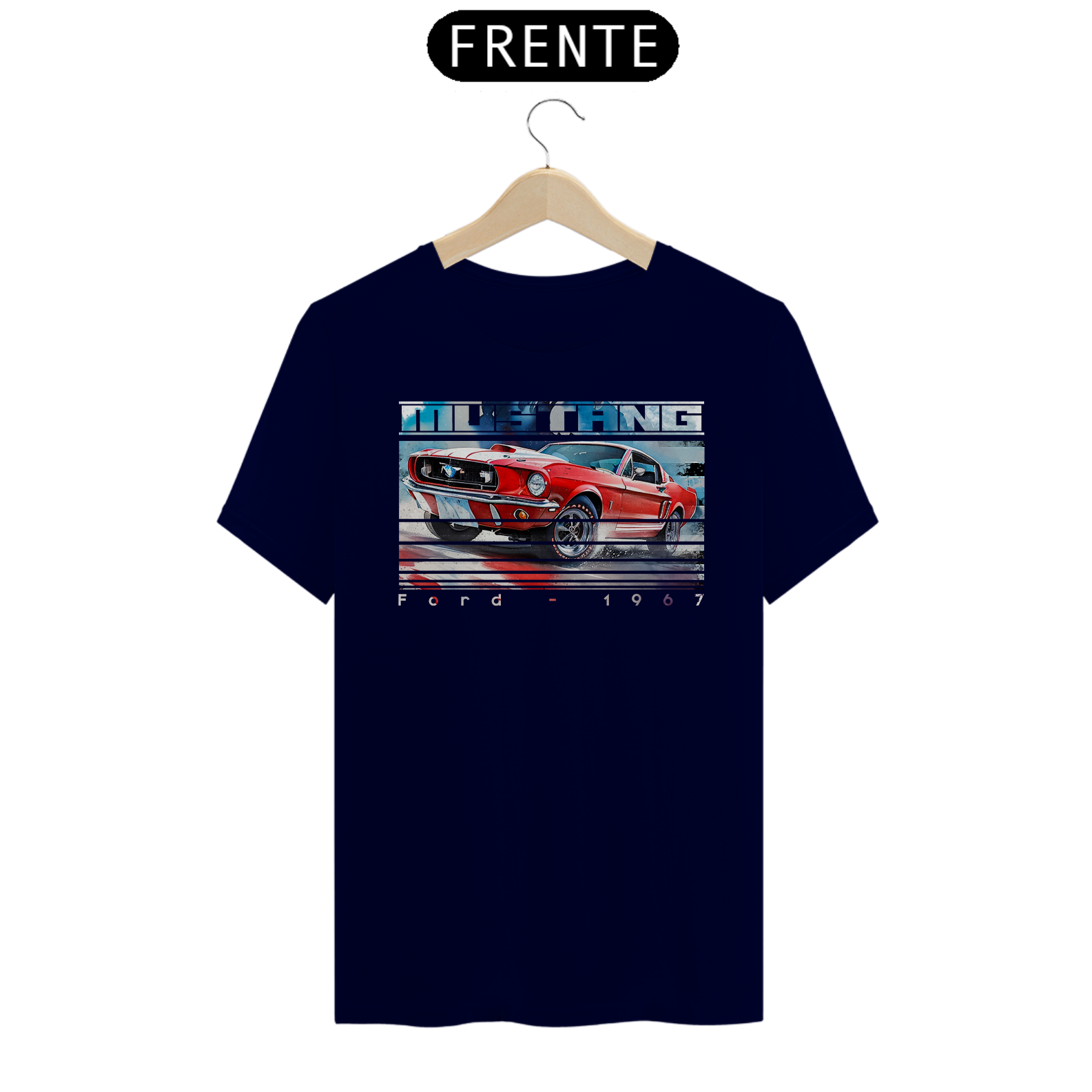 T-shirt Carro Clássico Ford Mustang 1967