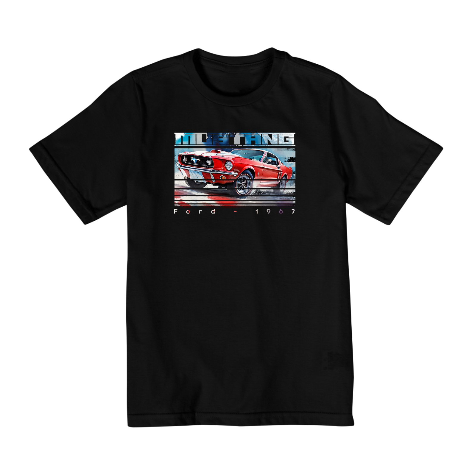Camiseta Infantil Carro Clássico Ford Mustang Tam. 10 ao 14