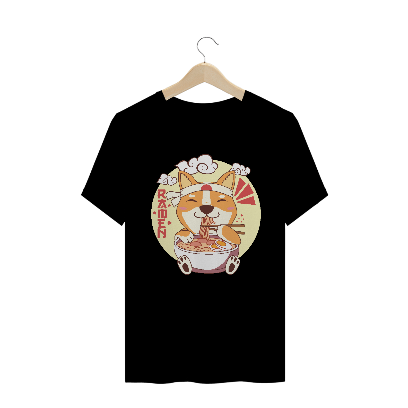 T-shirt Dog Powered By Ramen