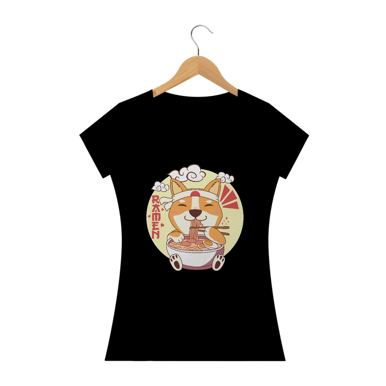 T-shirt Feminina Dog Powered By Ramen