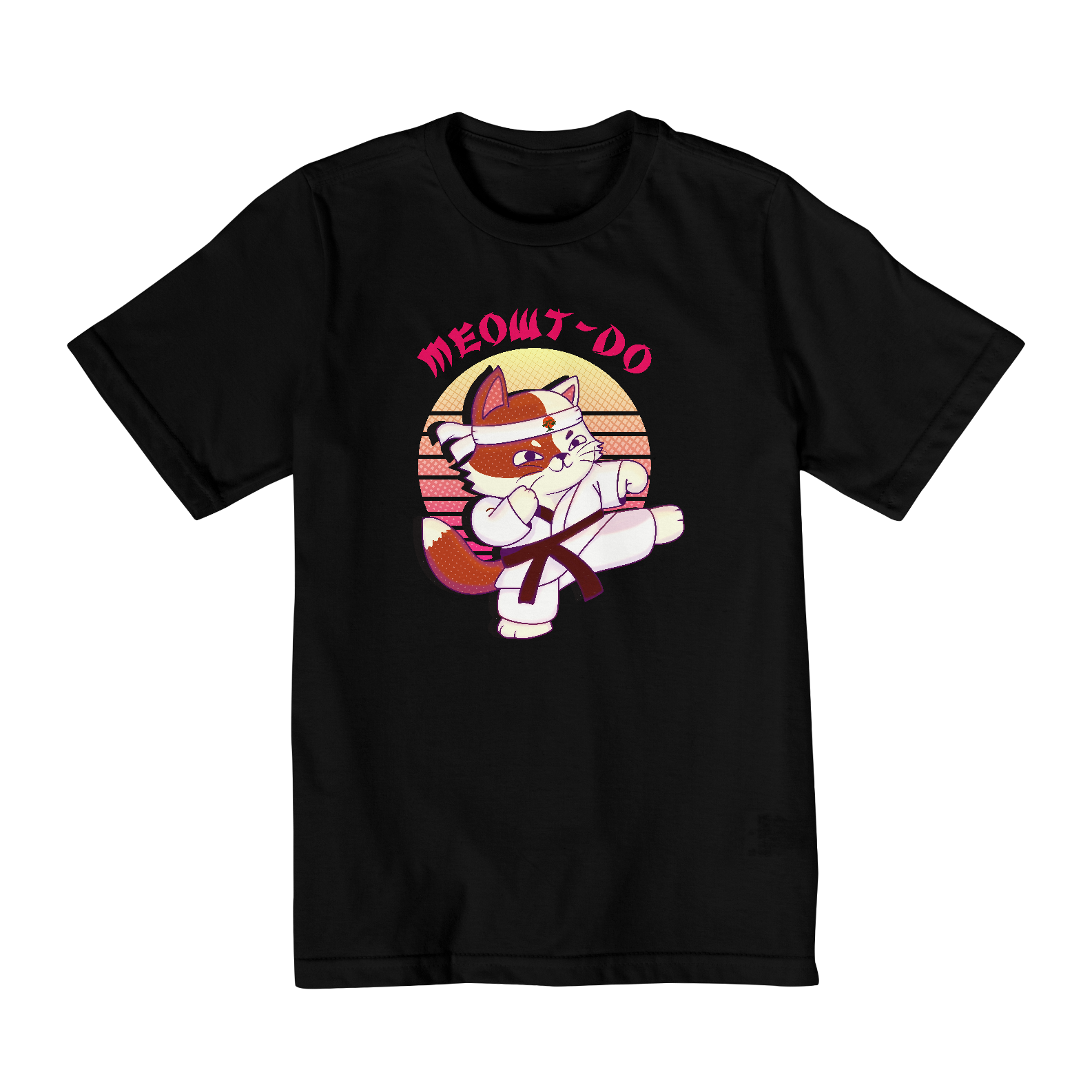 Camiseta Infantil Fun Art Cobra Kai Cat