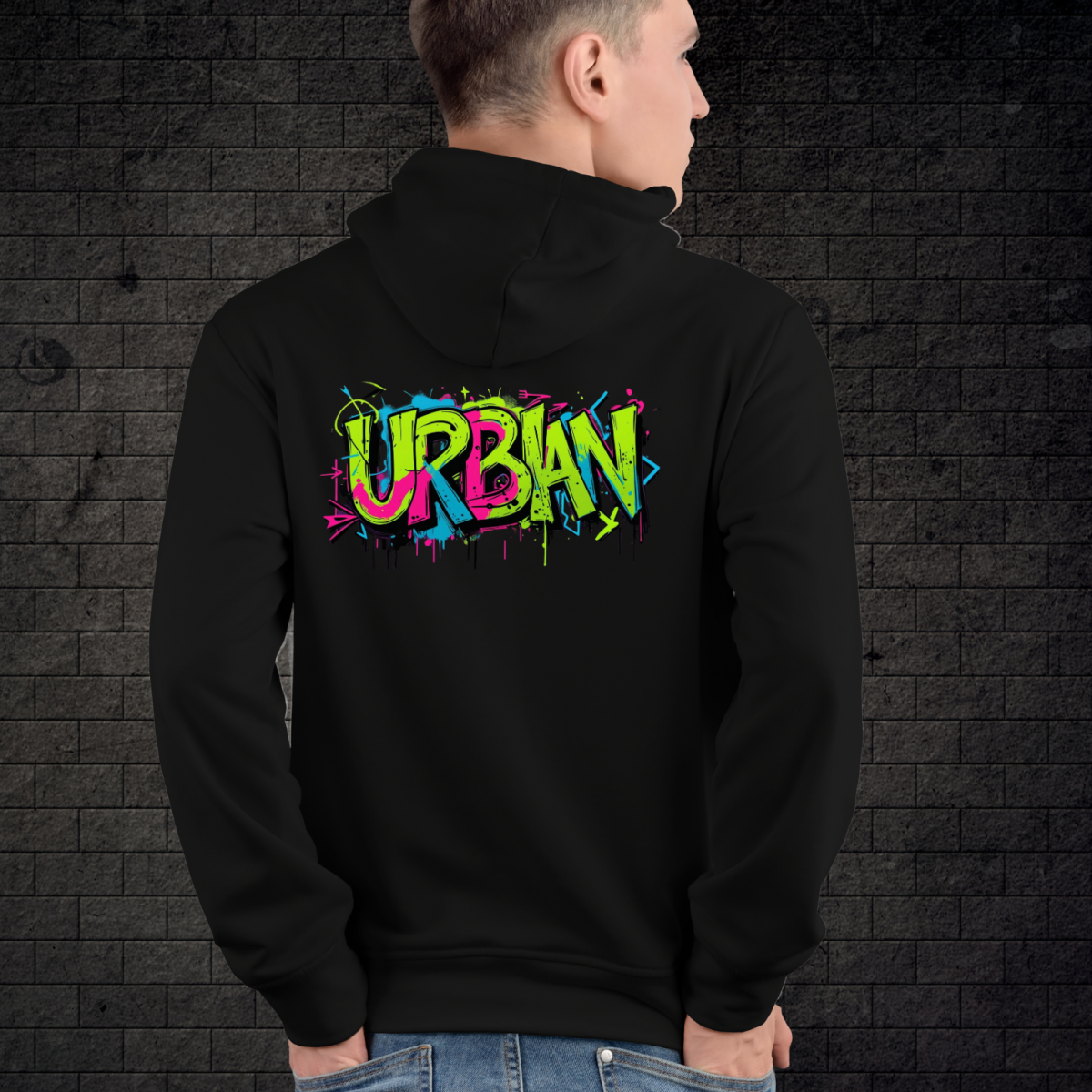 Moletom Preto se ziper- Urbano