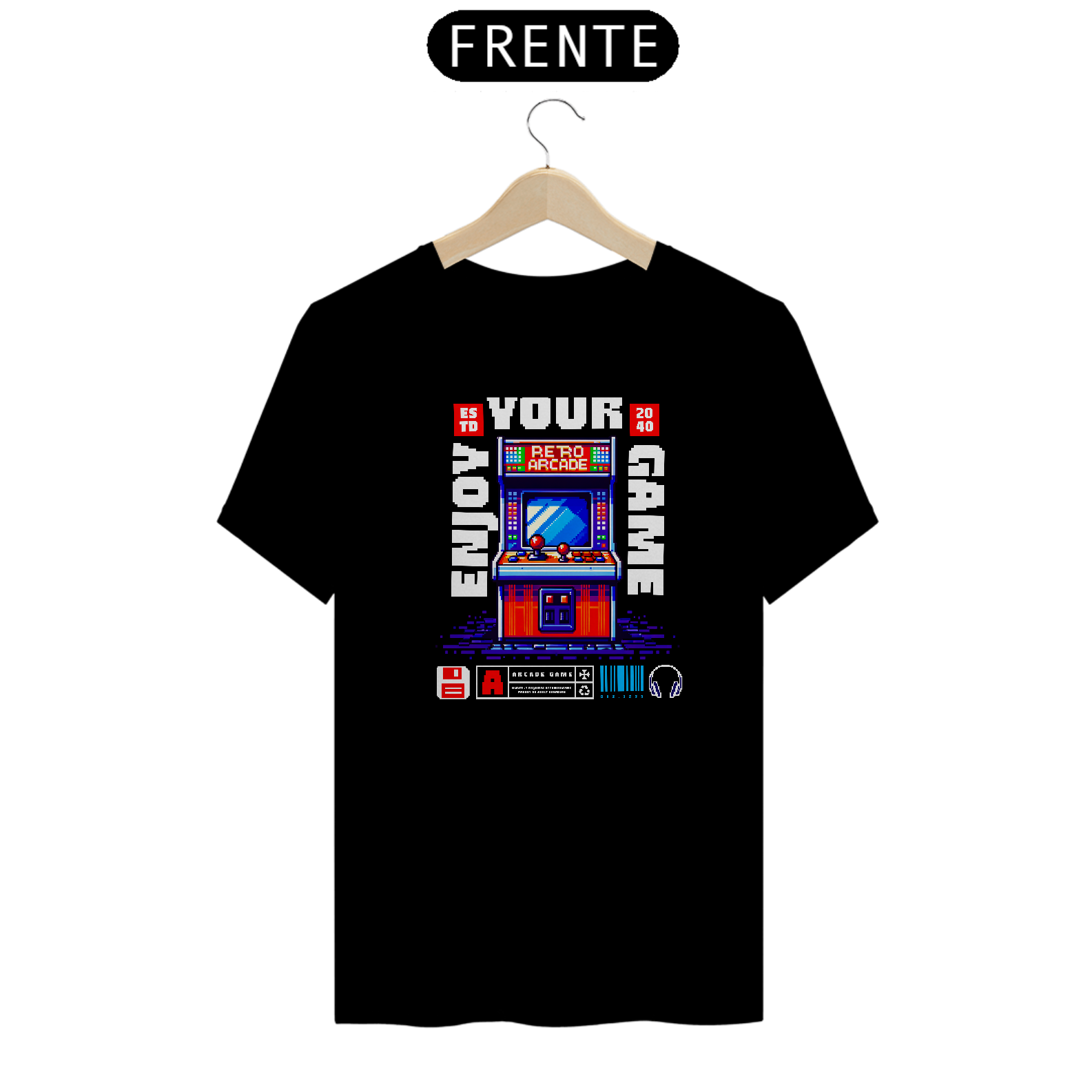 Nome do produto: Camiseta Unissex diversas cores Retro Arcade